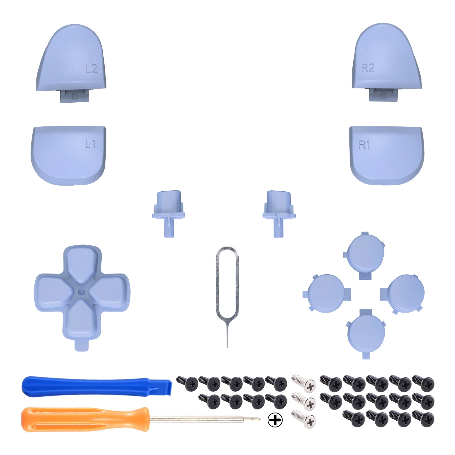 eXtremeRate Replacement Full Set Buttons Compatible with PS5 Controller BDM-030/040/050/060 - Light Violet - Image 2