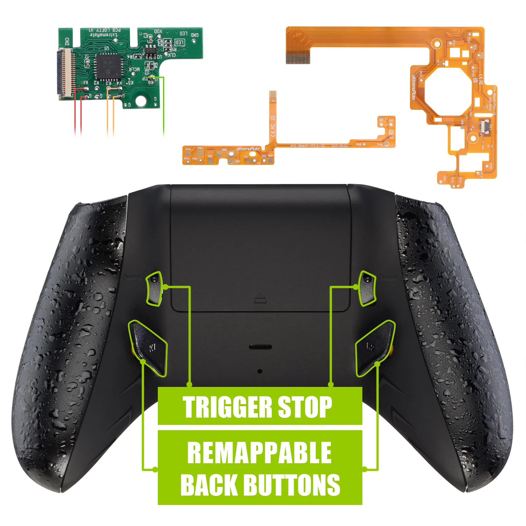 eXtremeRate Lofty Remappable Remap & Trigger Stop Kit for Xbox One X & S Controller - Textured Black