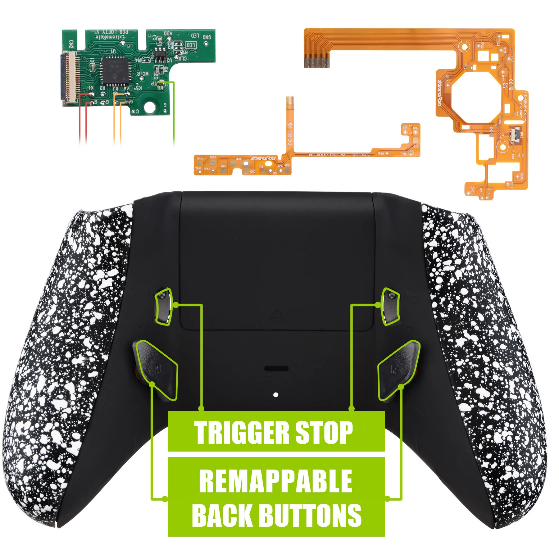 eXtremeRate Lofty Remappable Remap & Trigger Stop Kit for Xbox One X & S Controller - Textured White