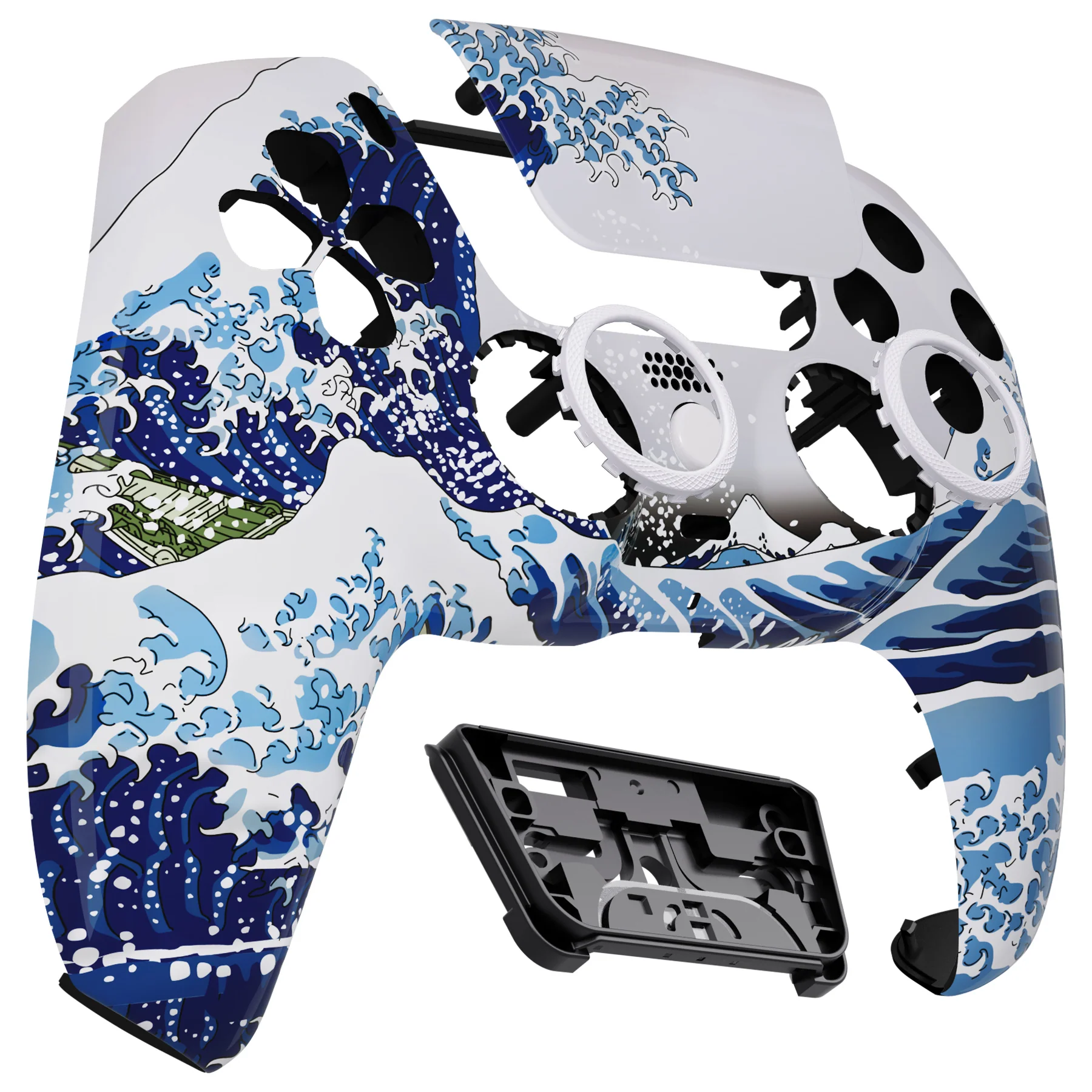 eXtremeRate LUNA Redesigned Replacement Front Shell with Touchpad Compatible with PS5 Controller BDM-010/020/030/040/050 - The Great Wave - Image 10
