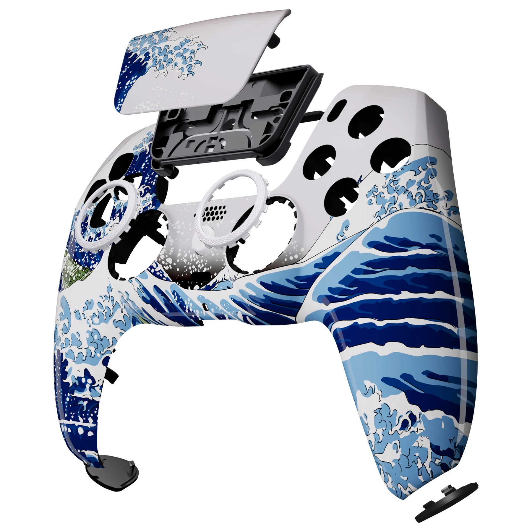 eXtremeRate LUNA Redesigned Replacement Front Shell with Touchpad Compatible with PS5 Controller BDM-010/020/030/040/050 - The Great Wave - Image 11