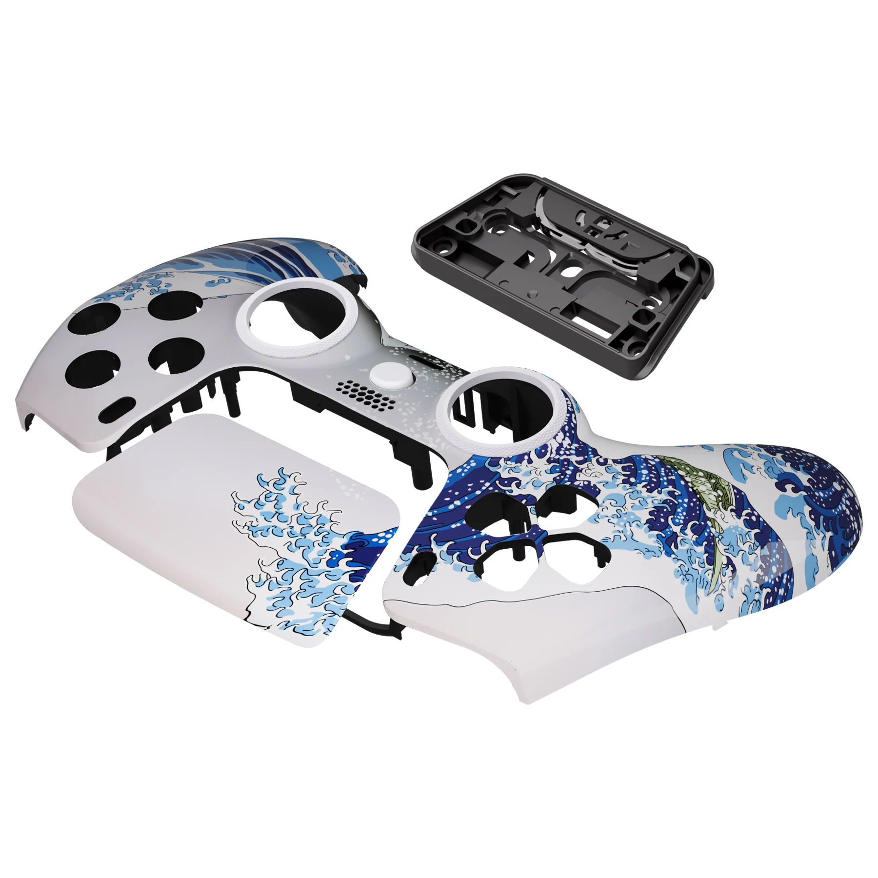 eXtremeRate LUNA Redesigned Replacement Front Shell with Touchpad Compatible with PS5 Controller BDM-010/020/030/040/050 - The Great Wave - Image 12