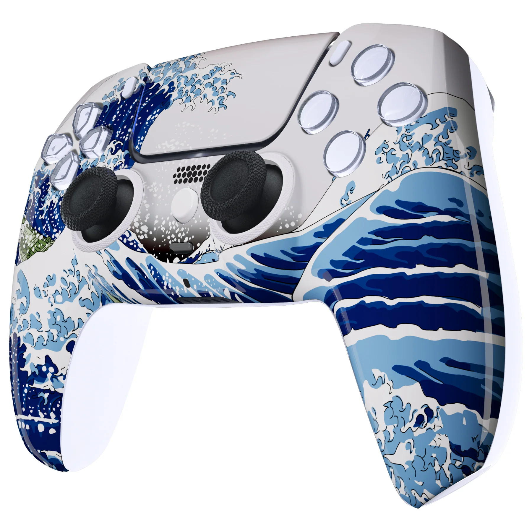 eXtremeRate LUNA Redesigned Replacement Front Shell with Touchpad Compatible with PS5 Controller BDM-010/020/030/040/050 - The Great Wave - Image 5