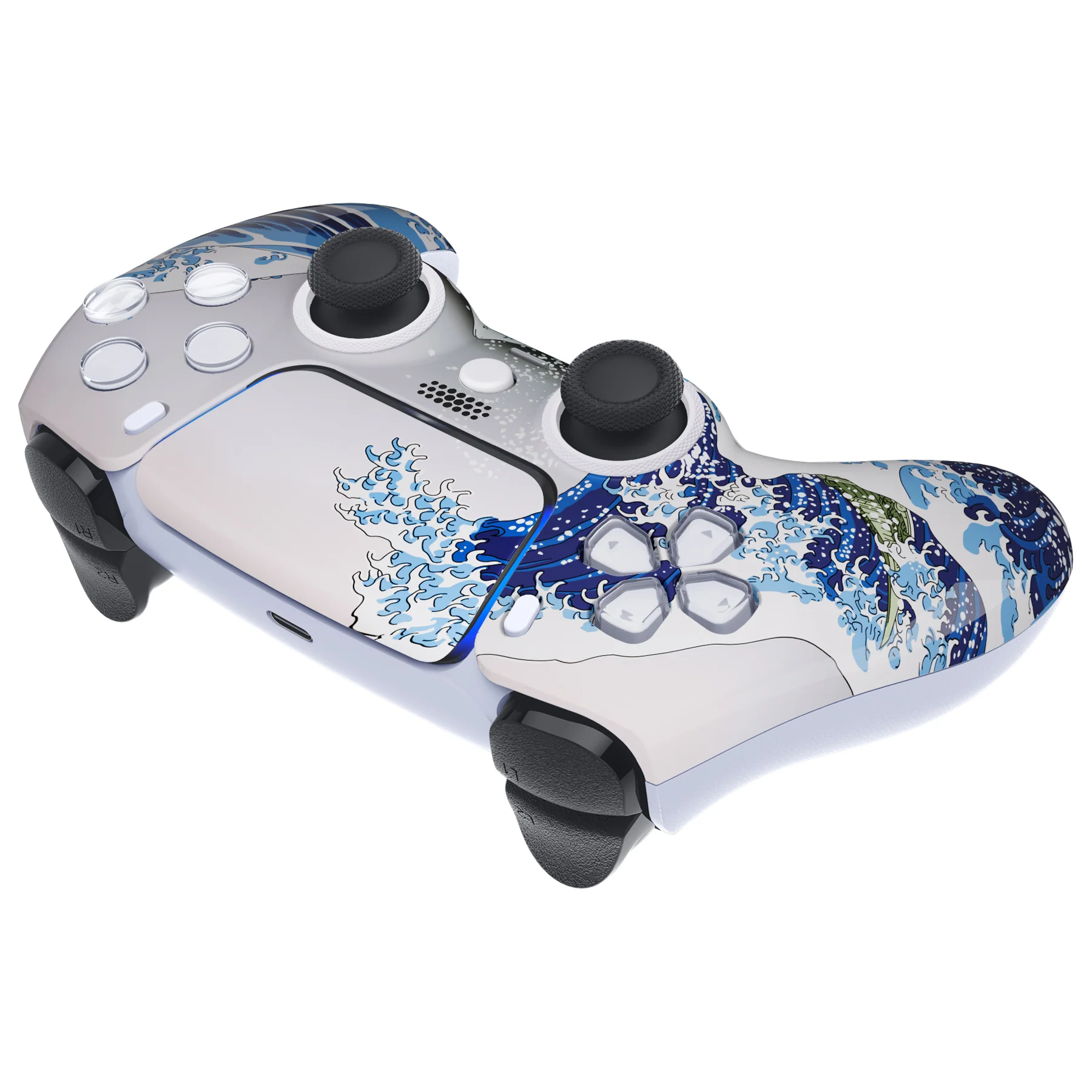 eXtremeRate LUNA Redesigned Replacement Front Shell with Touchpad Compatible with PS5 Controller BDM-010/020/030/040/050 - The Great Wave - Image 7