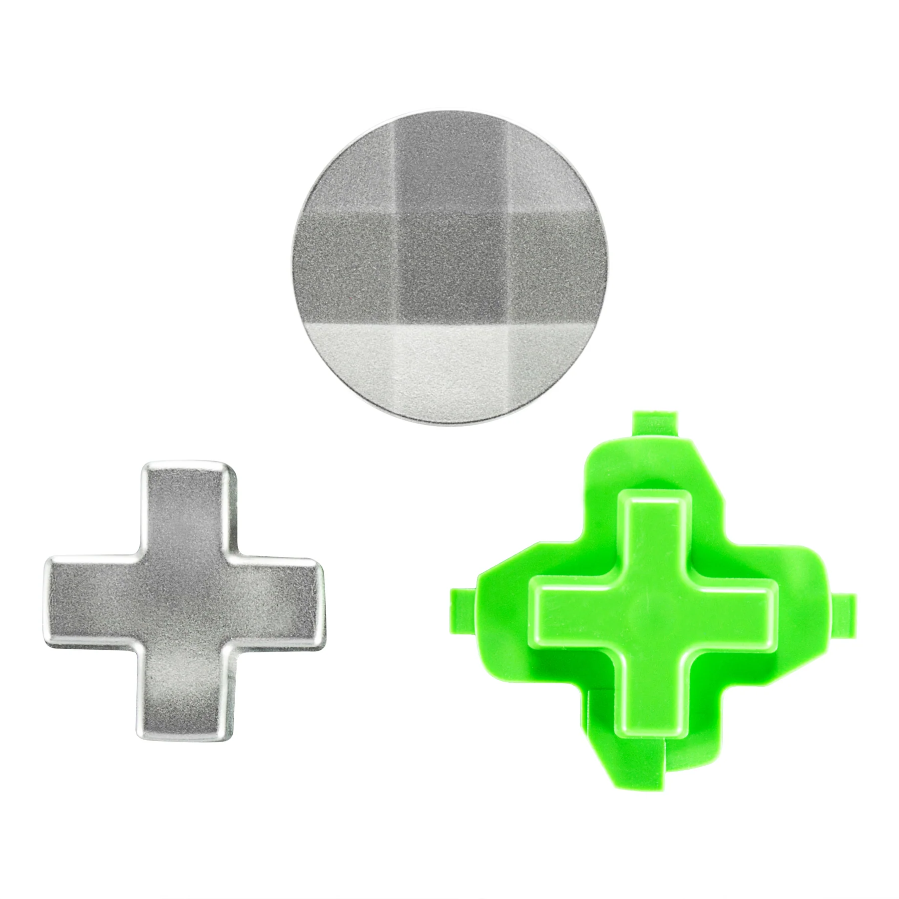 eXtremeRate 3 in 1 Magnetic Metal Stainless Steel D-Pads Kits for Xbox One & Xbox One Elite & Xbox One X/S & Xbox One Elite Series 2 & Elite 2 Core Controller - Silver & Green