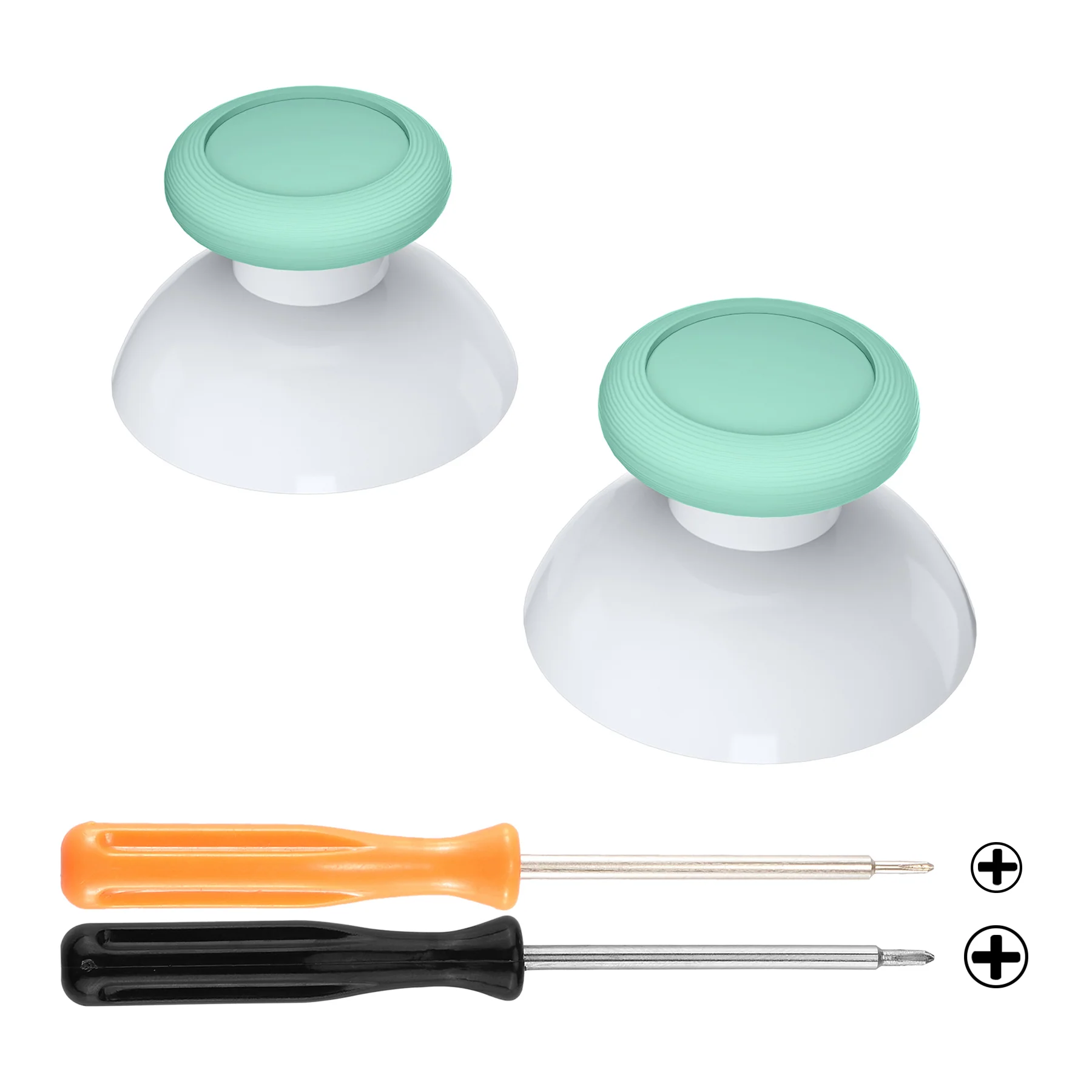 eXtremeRate Replacement Dual-color 3D Joystick Thumbsticks for Nintendo Switch Pro Controller - Mint Green & White