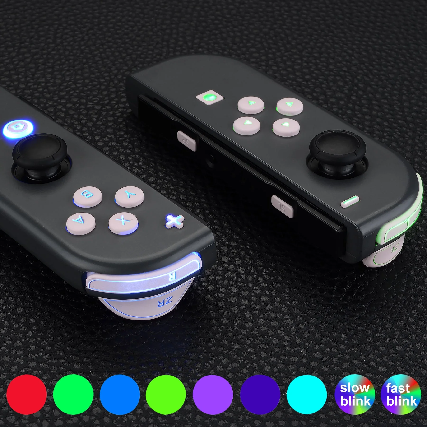 eXtremeRate Multi-Colors Luminated Buttons DFS LED Kit for NS Switch & Switch OLED Model Joycon - Cherry Blossoms Pink