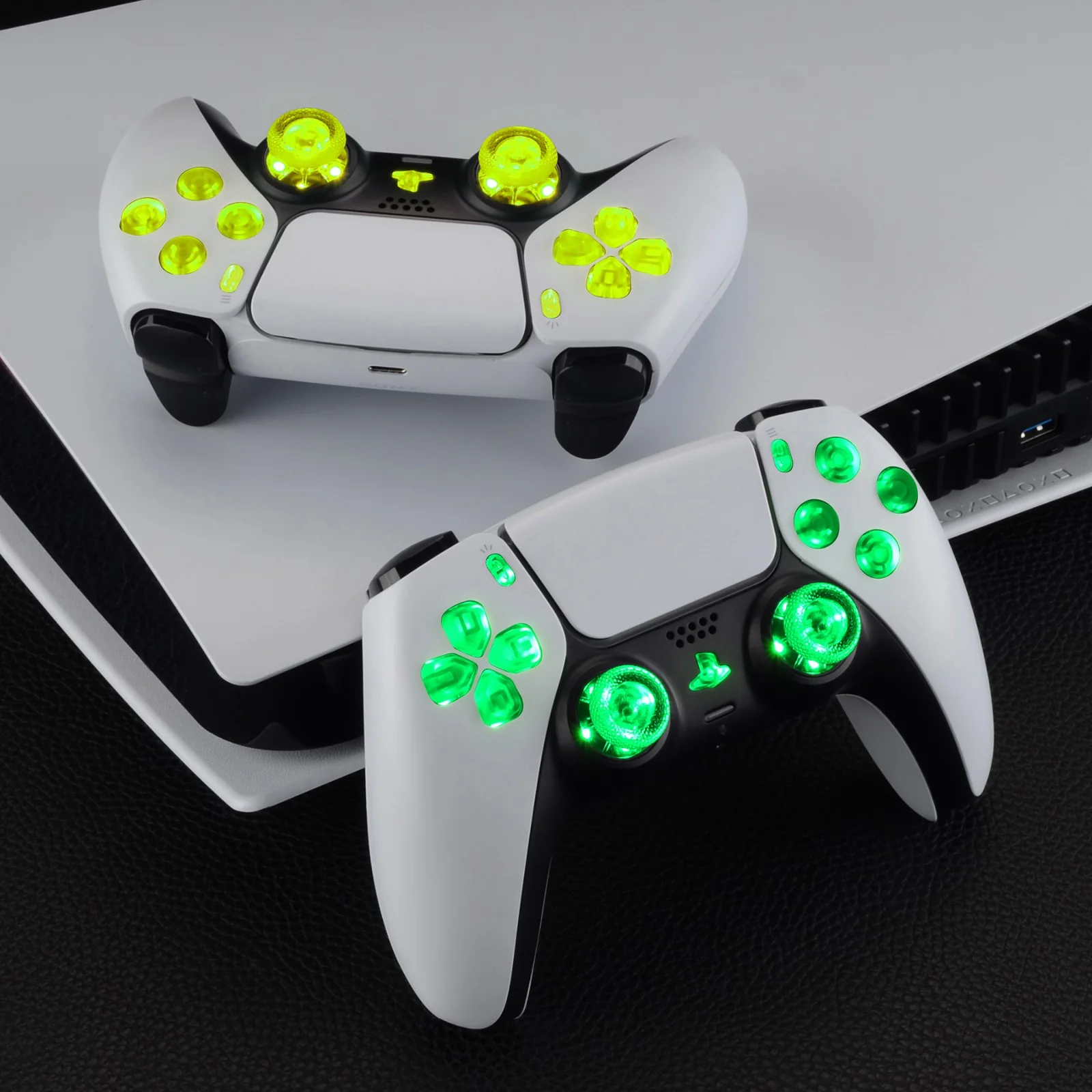 eXtremeRate Multi-Colors Luminated Buttons DTF V3 LED Kit for PS5 Controlle BDM-010/020 - Clear - Image 7