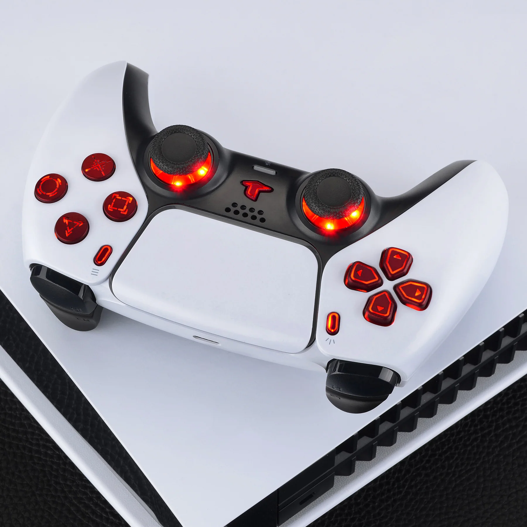 eXtremeRate Multi-Colors Luminated Buttons DTF V3 LED Kit for PS5 Controller BDM-030/040/050 - Scarlet Red - Image 6