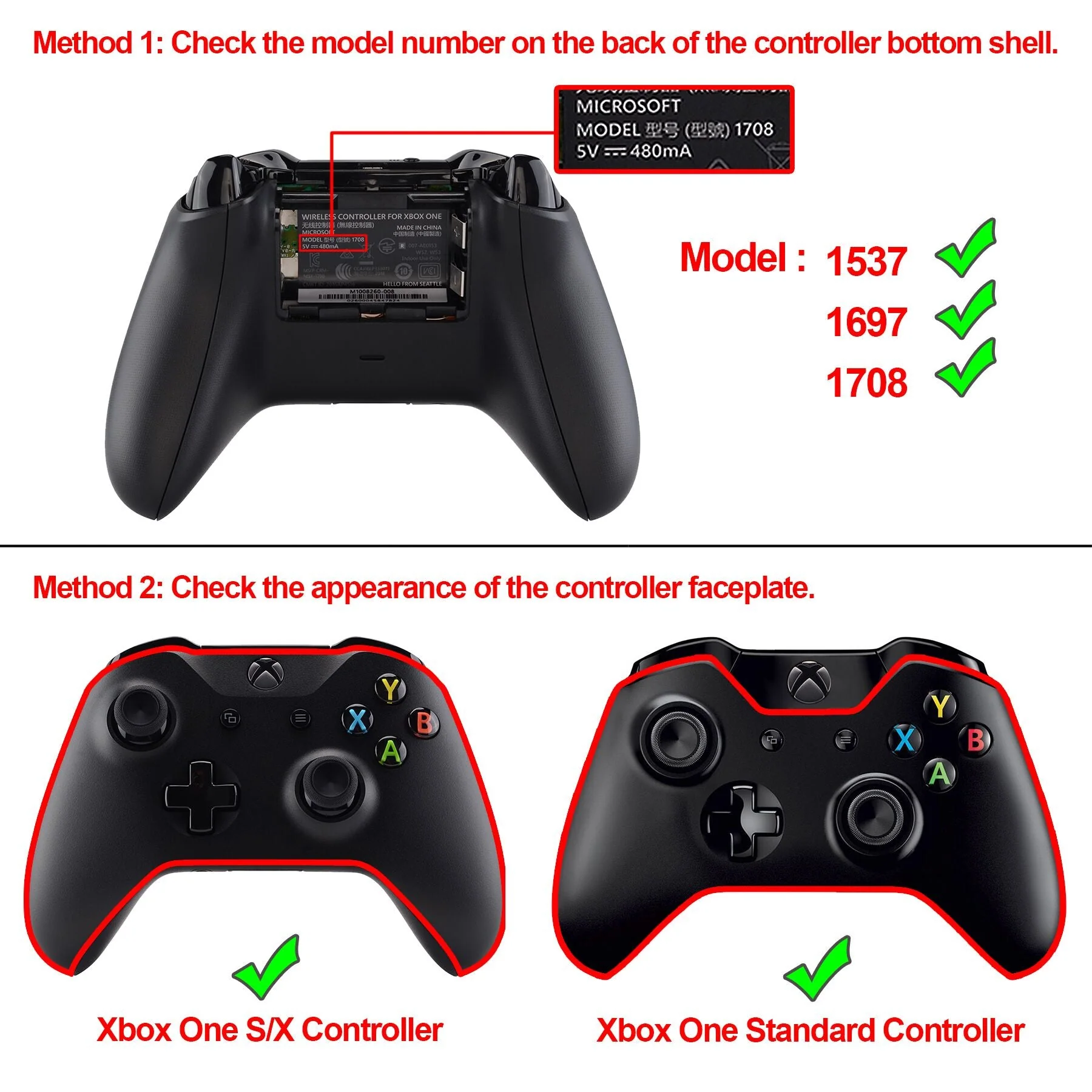 eXtremeRate Multi-Colors Luminated Buttons DTF LED Kit for Xbox One Standard & Xbox One X/S Controller - Black - Image 4