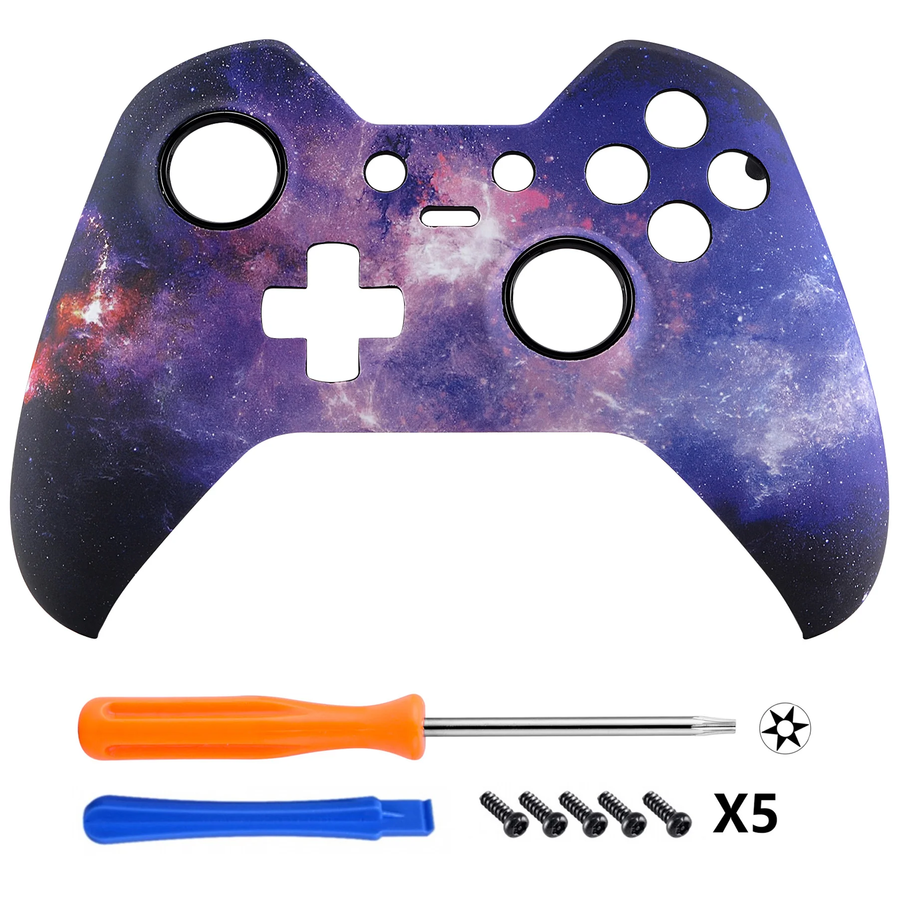 eXtremeRate Replacement Front Housing Shell for Xbox One Elite Controller (Model 1698) - Nebula Galaxy