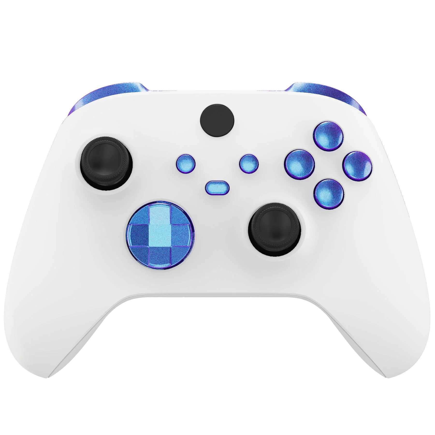 eXtremeRate No Letter Imprint Replacement Full Set Buttons for Xbox Series X & S Controller - Chameleon Purple Blue