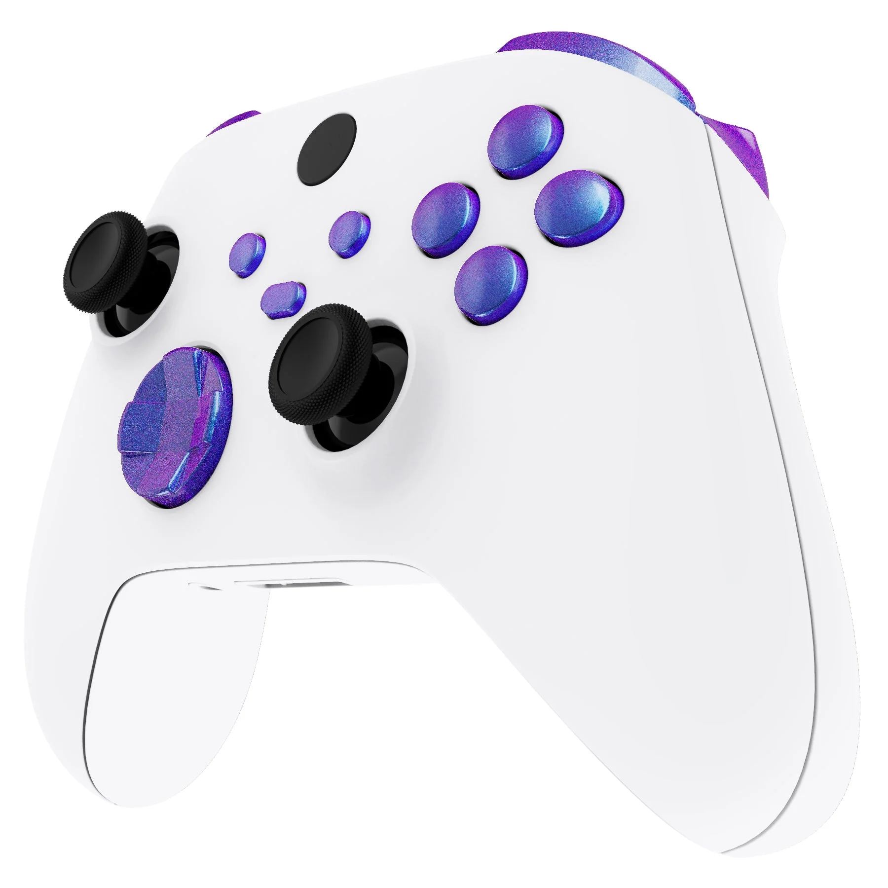 eXtremeRate No Letter Imprint Replacement Full Set Buttons for Xbox Series X & S Controller - Chameleon Purple Blue - Image 4