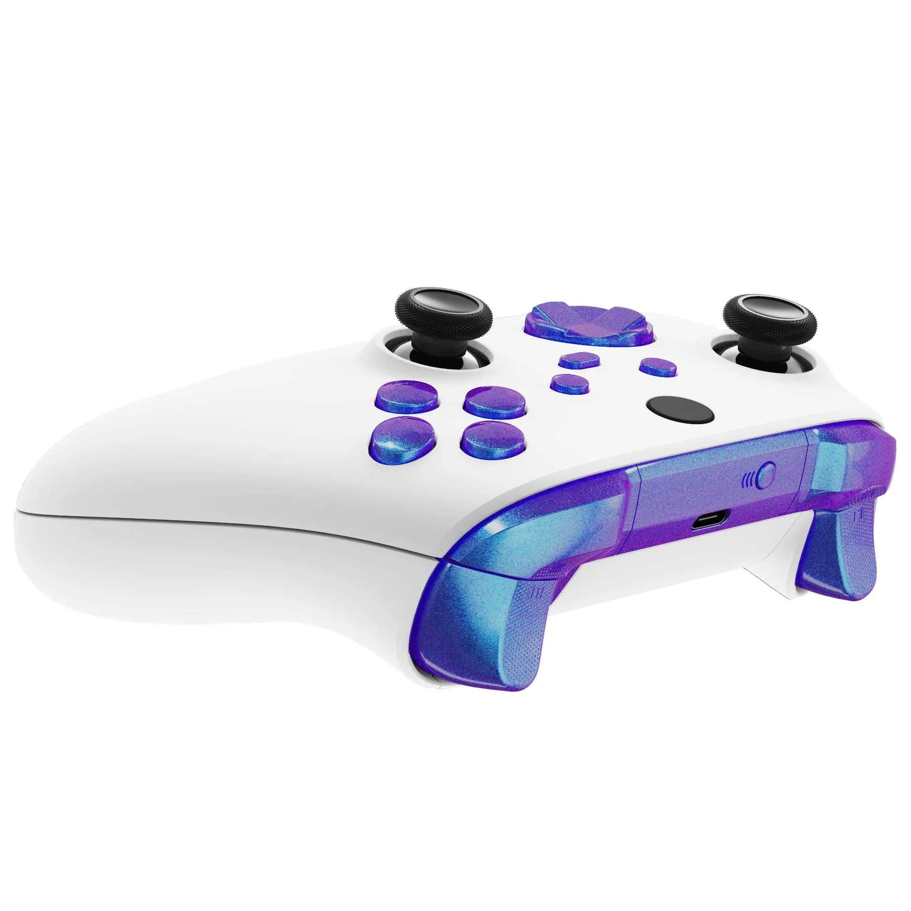 eXtremeRate No Letter Imprint Replacement Full Set Buttons for Xbox Series X & S Controller - Chameleon Purple Blue - Image 6