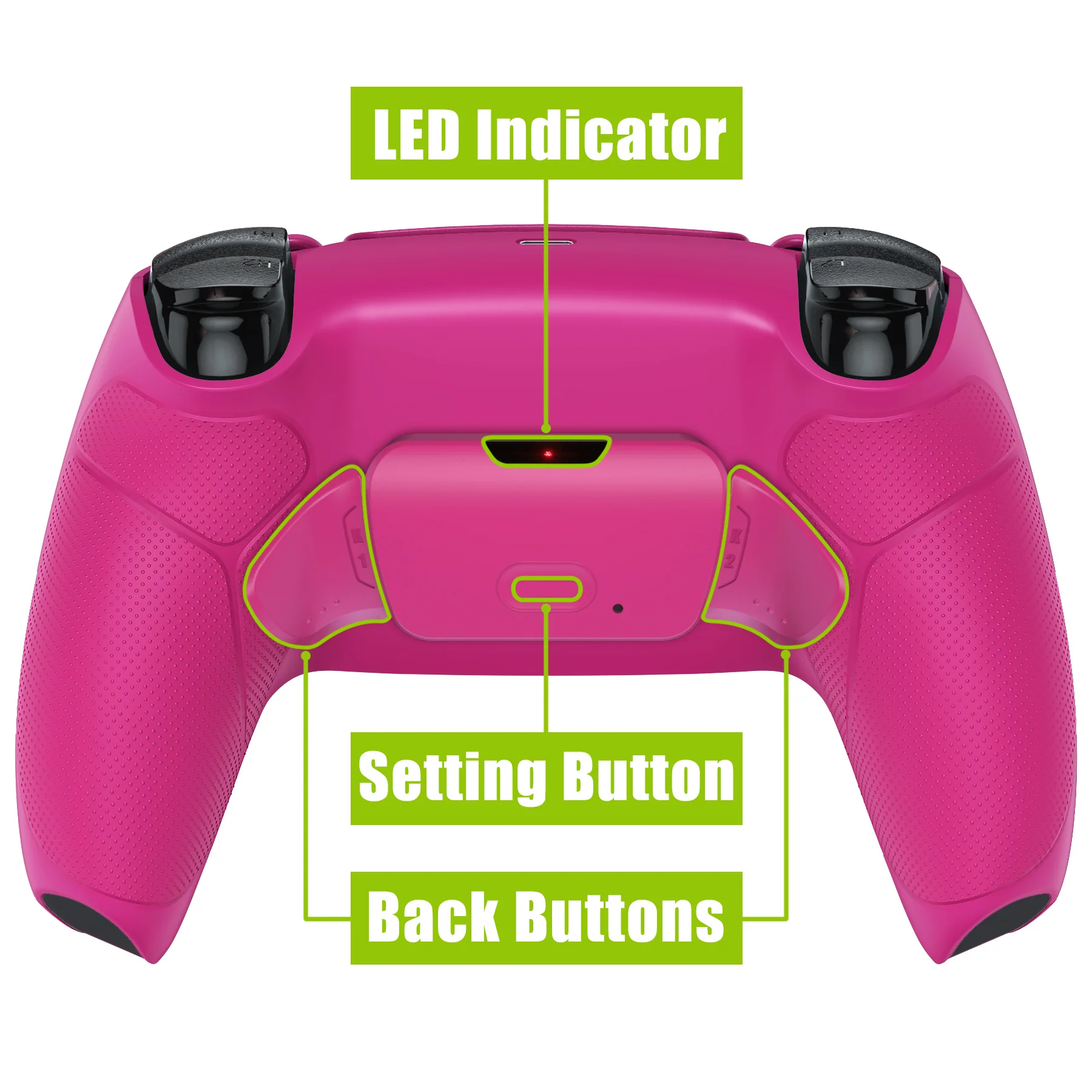 eXtremeRate Remappable Rise 2.0 Remap Kit for PS5 Controller BDM-010 & BDM-020 - Rubberized Nova Pink - Image 4
