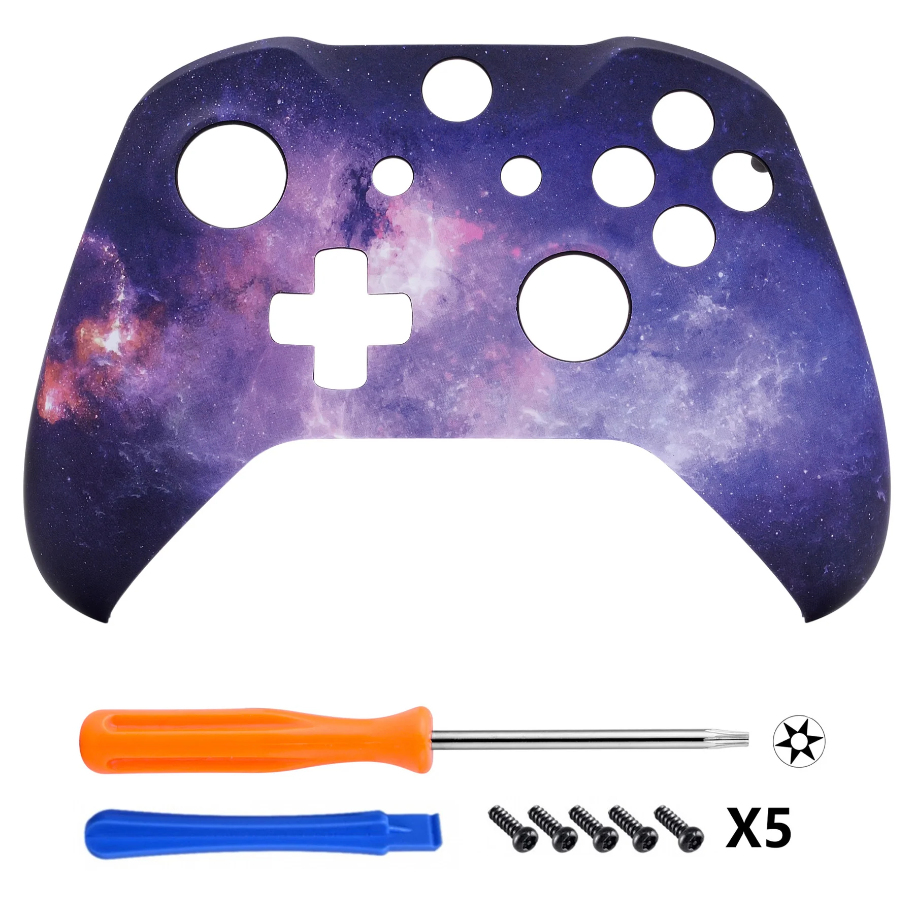 eXtremeRate Replacement Front Housing Shell for Xbox One X & S Controller (Model 1708) - Nebula Galaxy