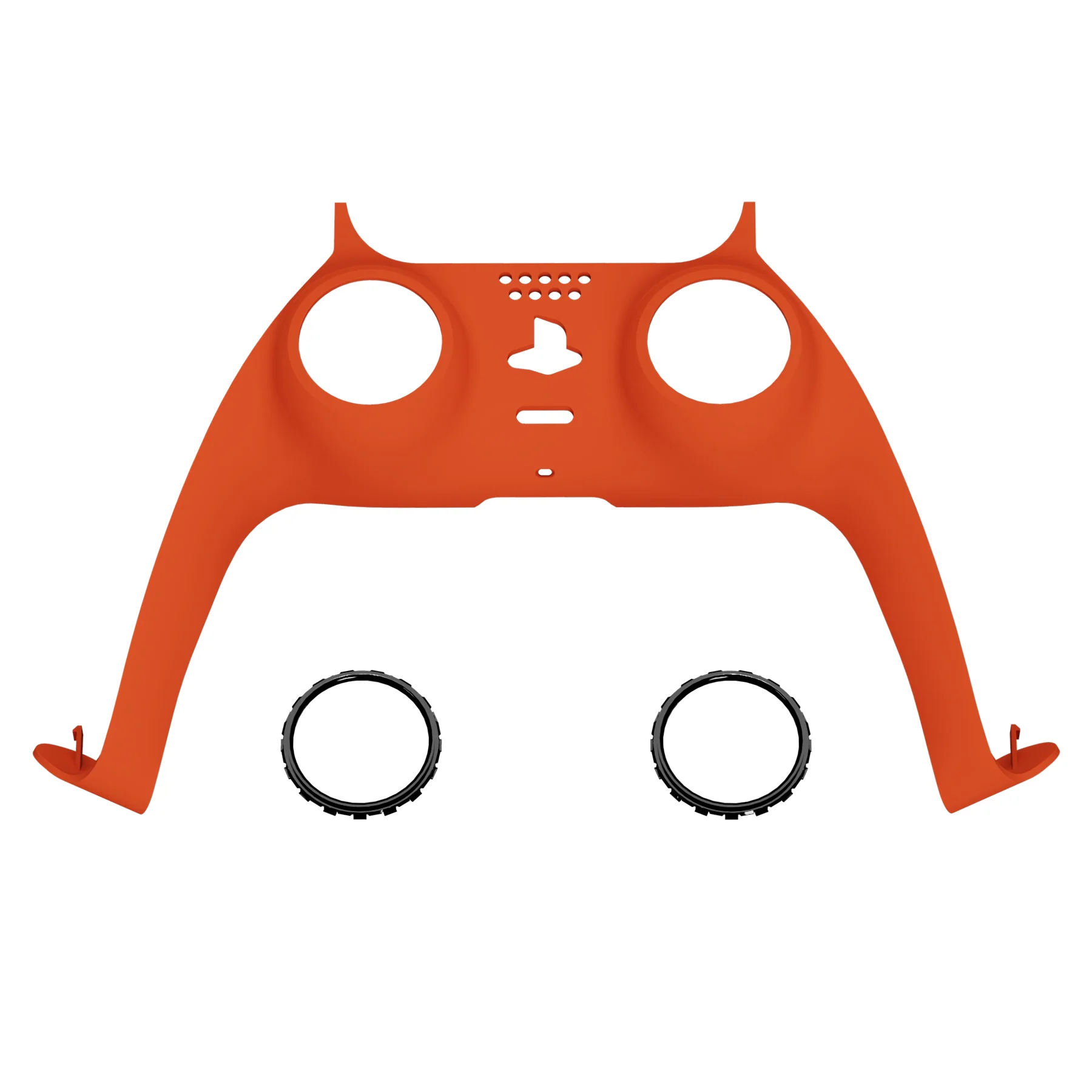eXtremeRate Replacement Decorative Trim Shell with Accent Rings Compatible with PS5 Controller BDM-010/020/030/040/050 - Orange
