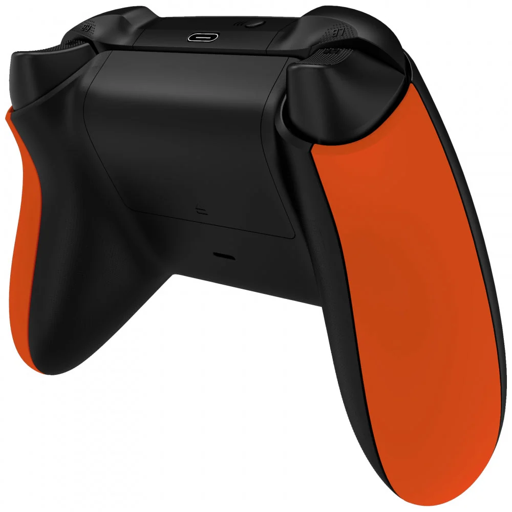 eXtremeRate Replacement Non-Slip Side Rails Grip Back Panels for Xbox Series X & S Controller - Orange
