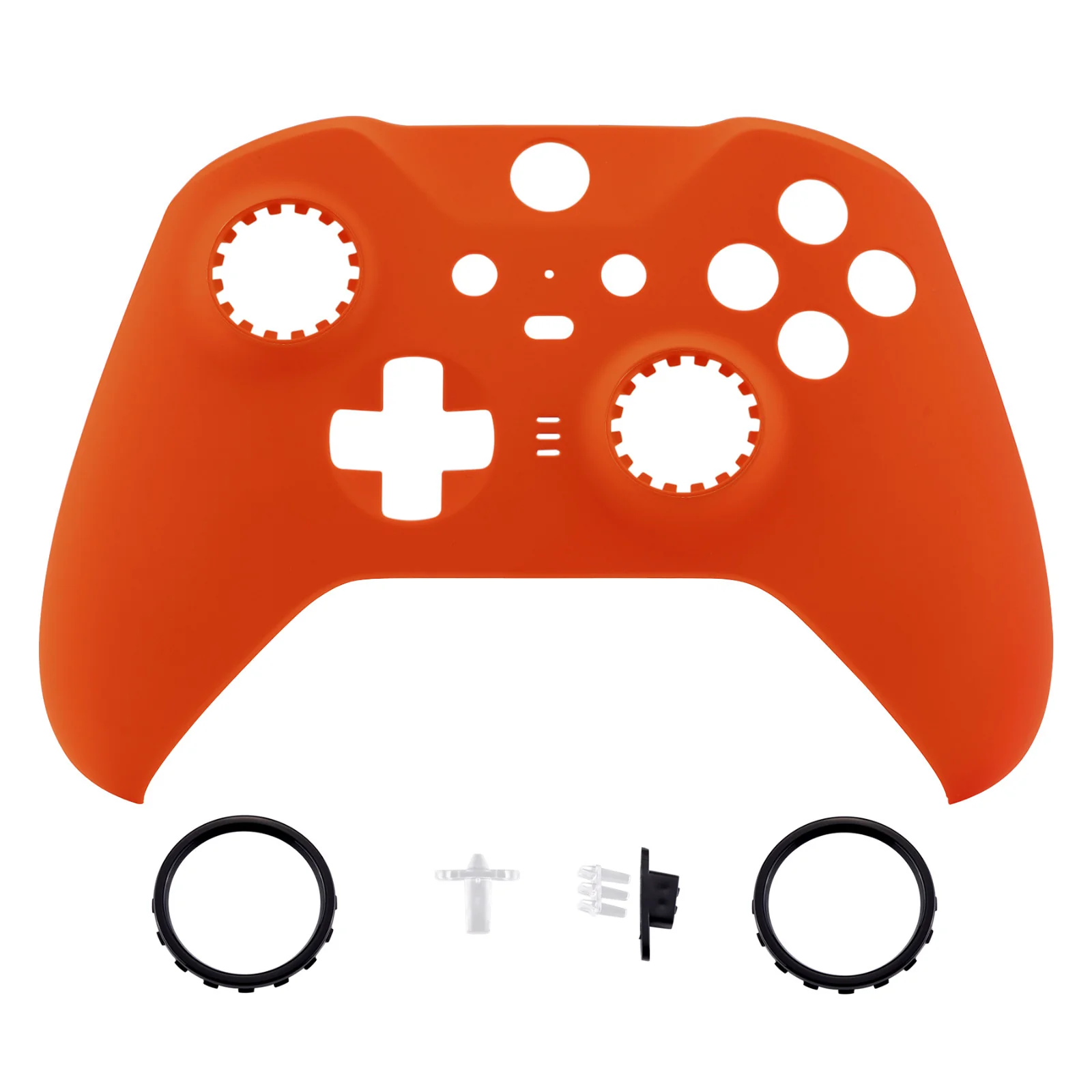 eXtremeRate Replacement Front Housing Shell Case with Accent Rings for Xbox One Elite Series 2 & Elite 2 Core Controller (Model 1797) - Orange