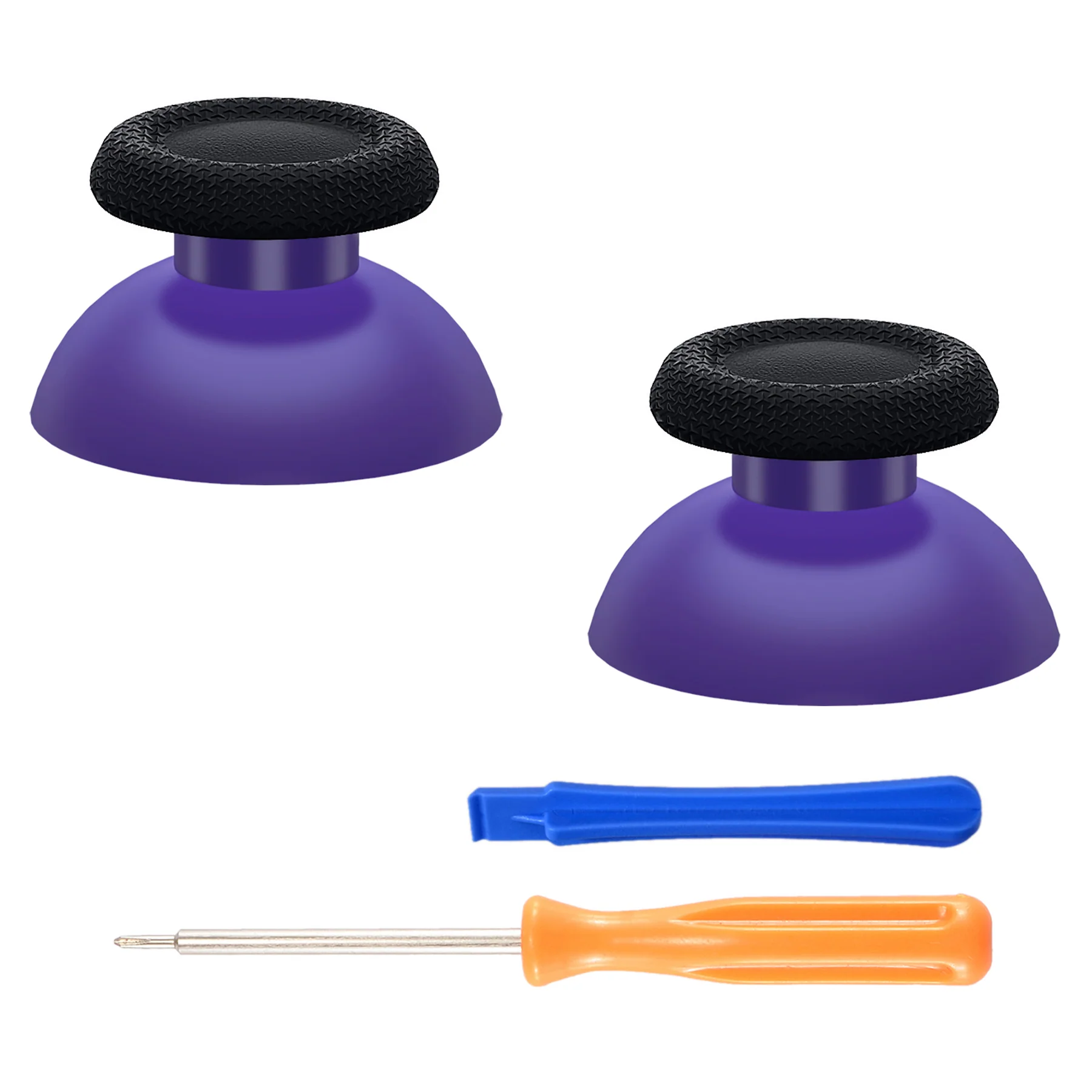 eXtremeRate Replacement Dual-Color Thumbsticks Analog Stick Joystick Compatible with PS5 & PS4 All Model Controller - Purple & Black