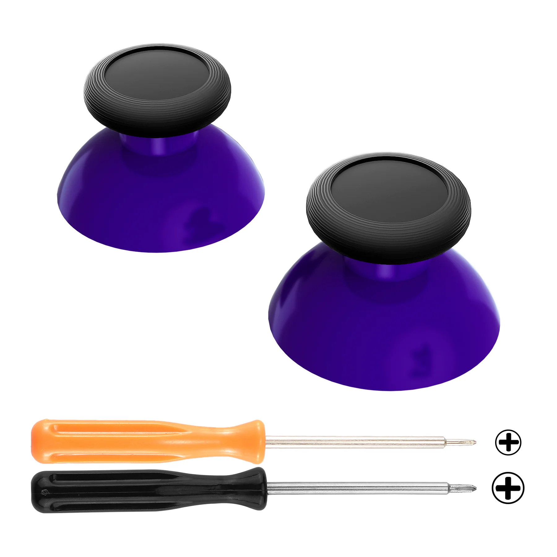eXtremeRate Replacement Dual-color 3D Joystick Thumbsticks for Nintendo Switch Pro Controller - Purple & Black