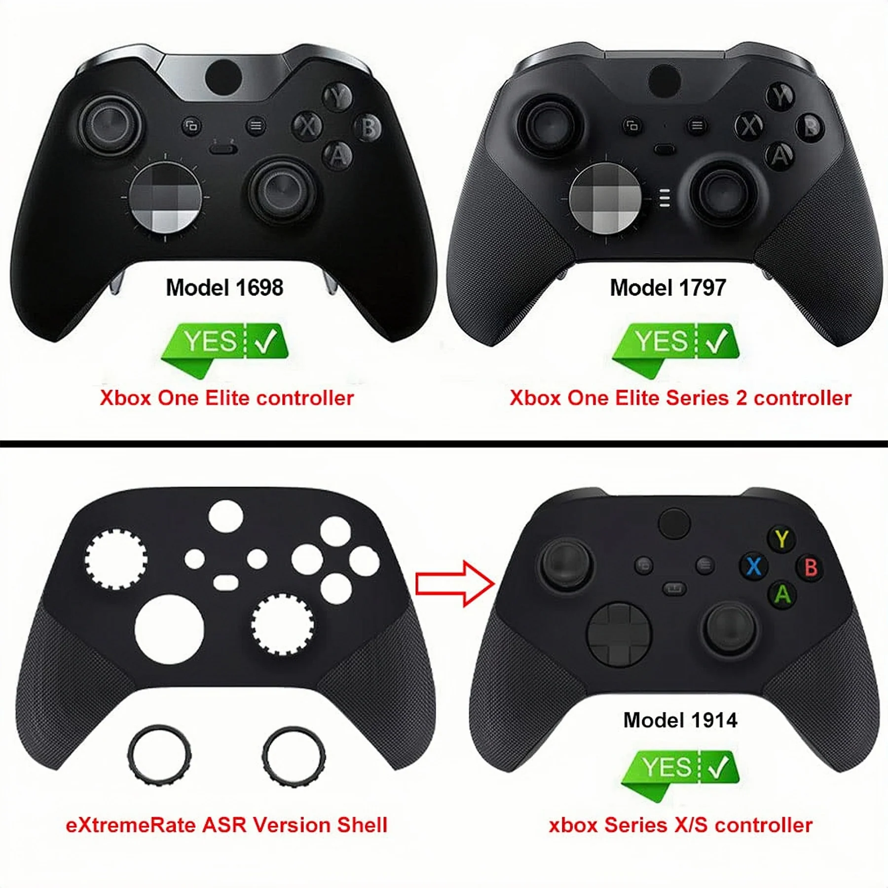 eXtremeRate Custom Accent Rings for Xbox Elite Series 2 Core & for Elite Series 2 & for Xbox One Elite Controller, Compatible with eXtremeRate ASR Version Shell for Xbox Series X/S Controller - Purple - Image 3
