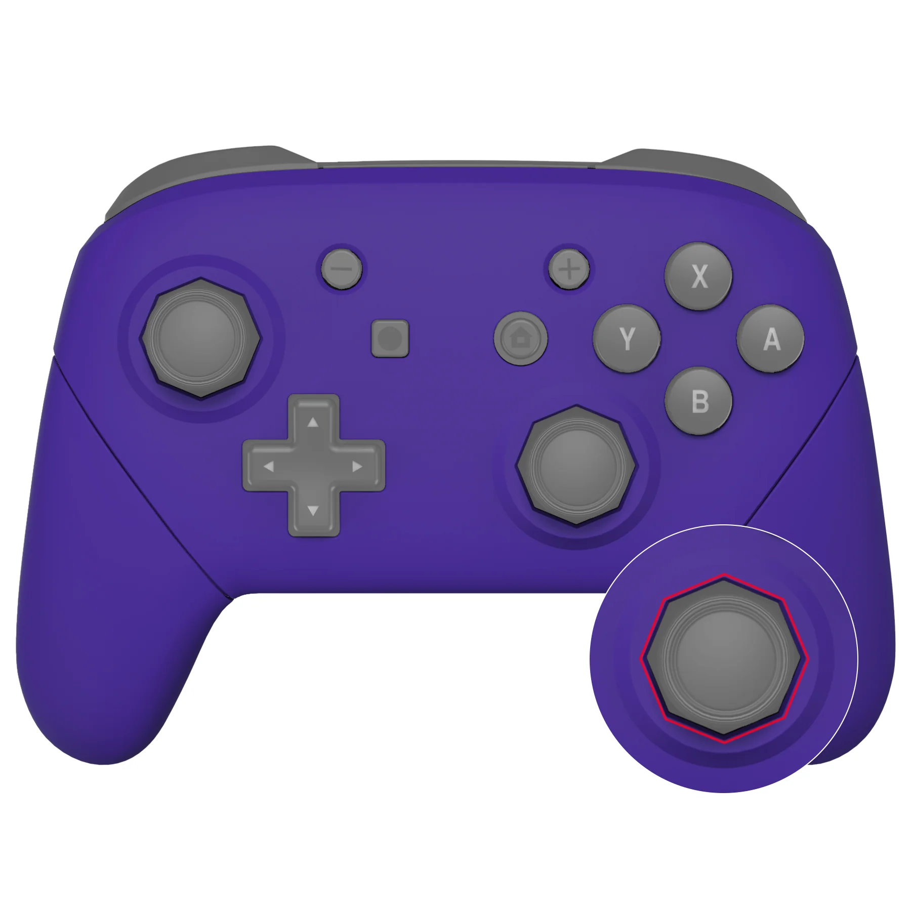 eXtremeRate Octagonal Gated Sticks Design Replacement Full Set Shell Faceplate Backplate Handles for Nintendo Switch Pro - Purple