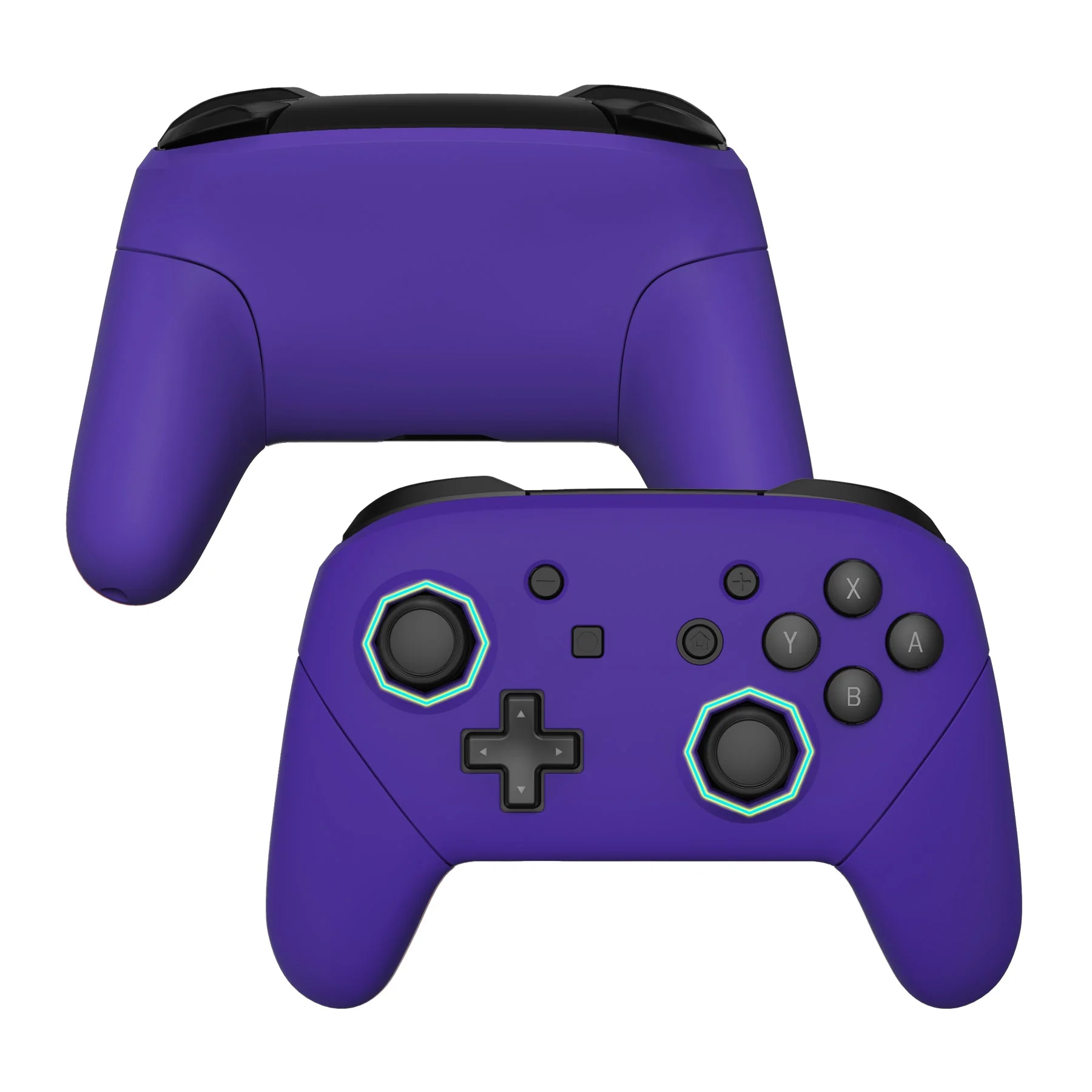 eXtremeRate Octagonal Gated Sticks Design Replacement Full Set Shell Faceplate Backplate Handles for Nintendo Switch Pro - Purple - Image 2