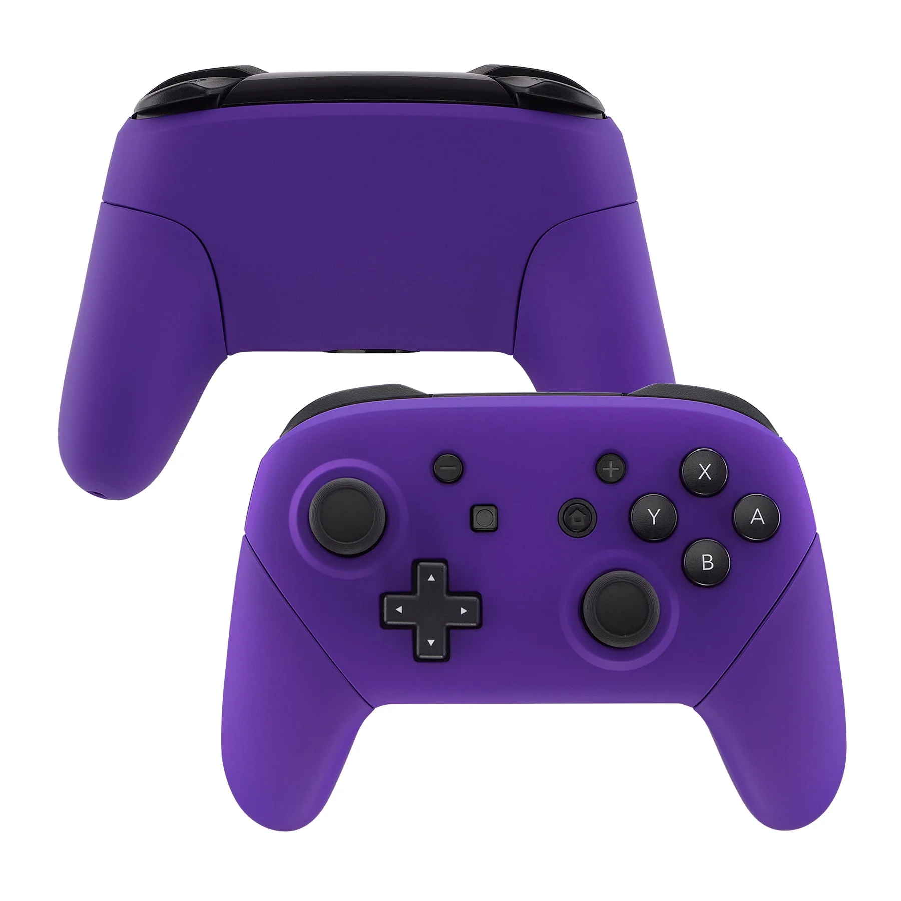 eXtremeRate Replacement Full Set Shell Faceplate Backplate Handles for Nintendo Switch Pro - Purple