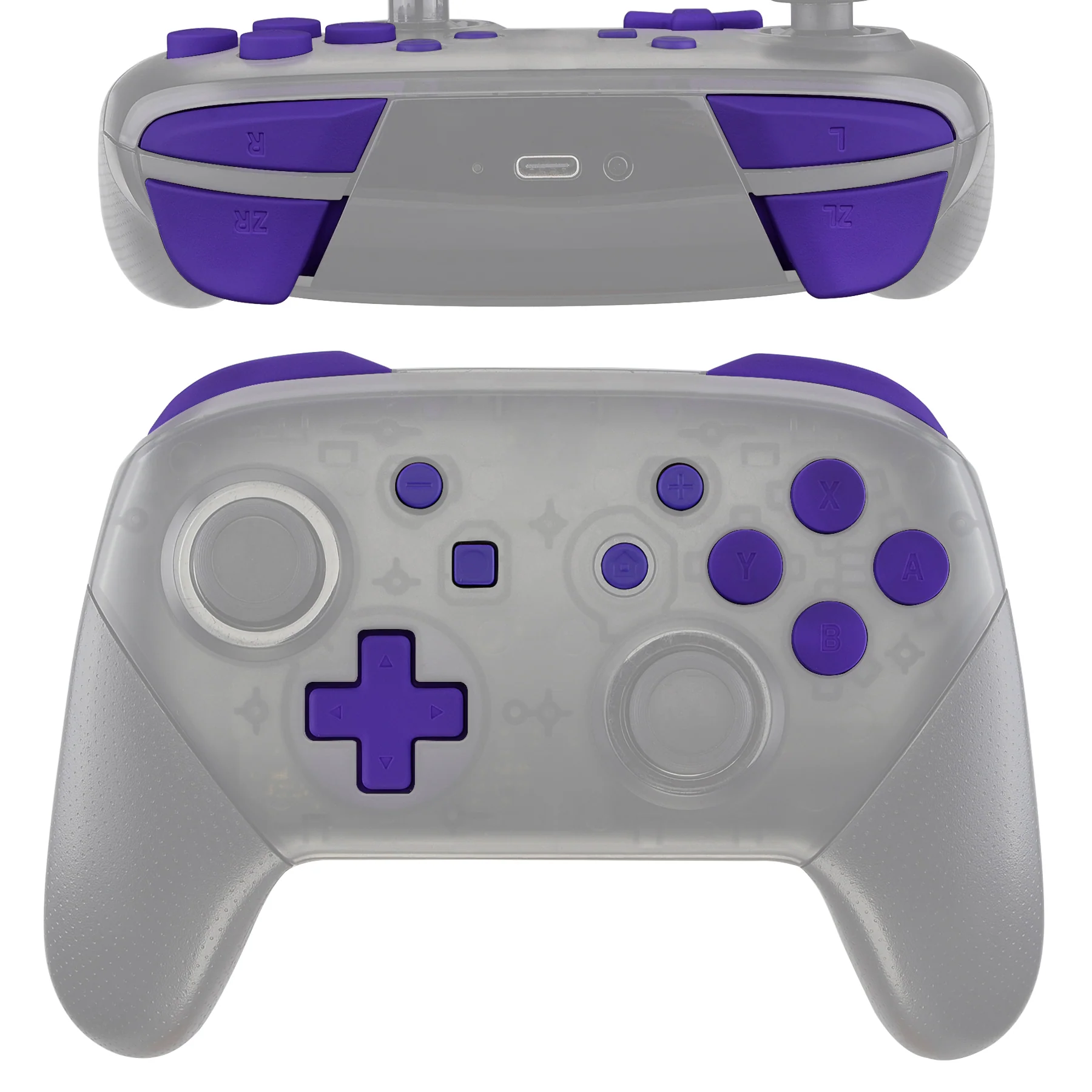 eXtremeRate DIY Replacement Full Set Buttons for Nintendo Switch Pro Controller - Purple