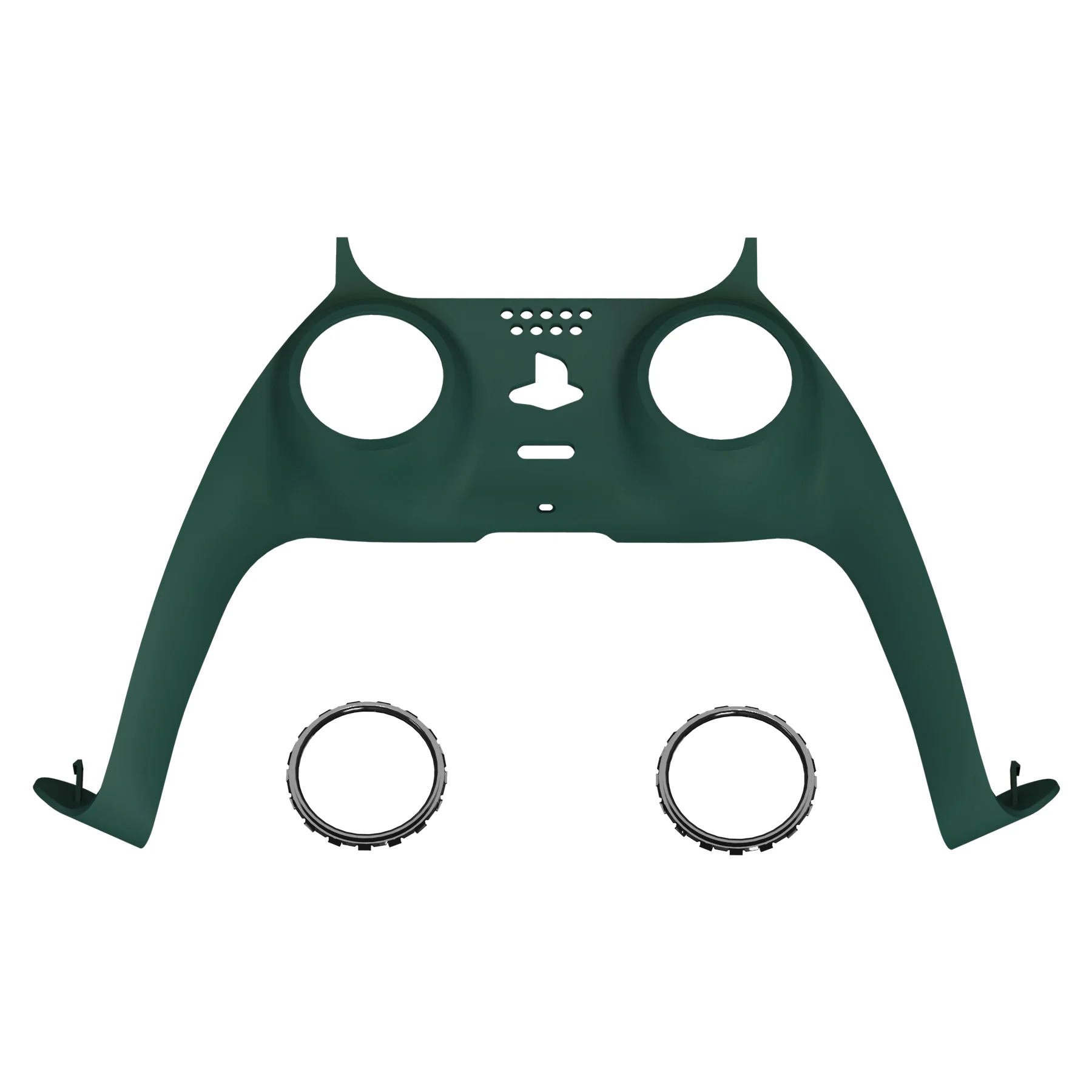eXtremeRate Replacement Decorative Trim Shell with Accent Rings Compatible with PS5 Controller BDM-010/020/030/040/050 - Racing Green