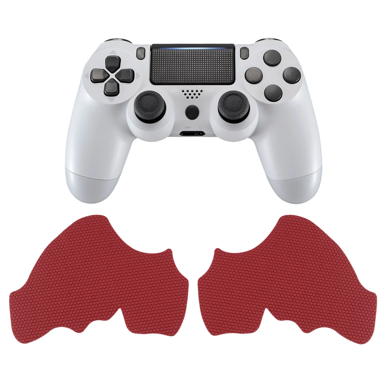 eXtremeRate Professional Textured Anti-Skid Sweat-Absorbent Controller Grip for PS4 Slim Pro Controller - Red