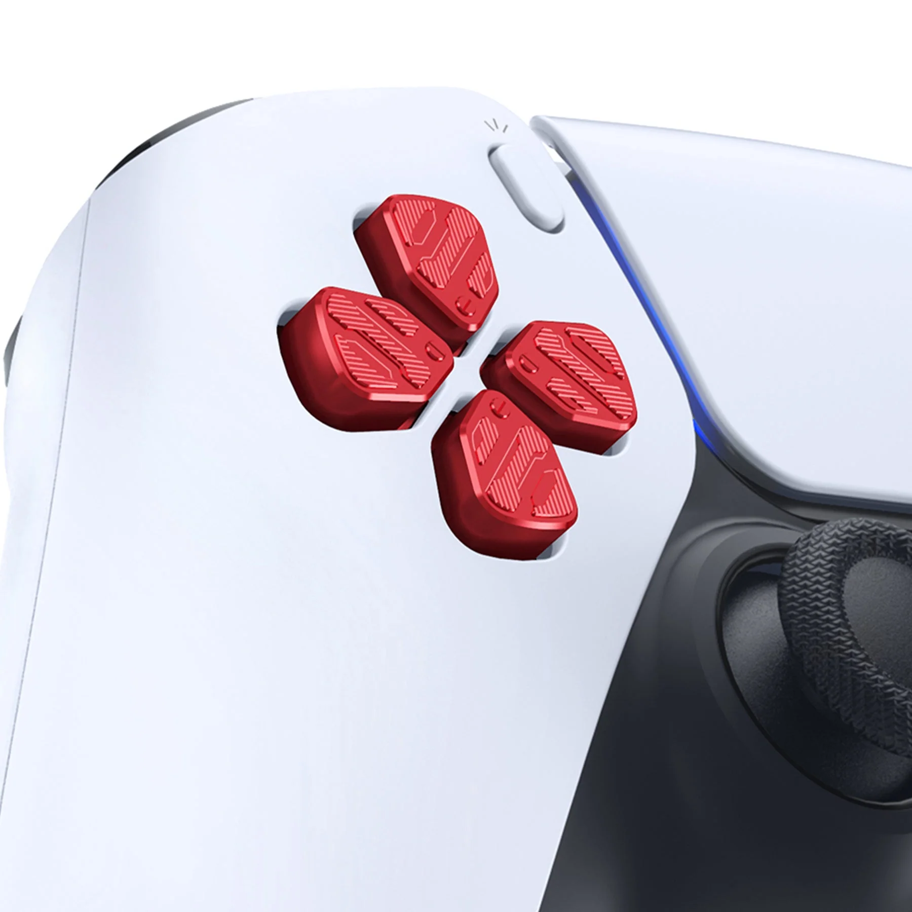 eXtremeRate Replacement Aluminum Metal Dpad ABXY Buttons for PS5 Controller - Red - Image 5