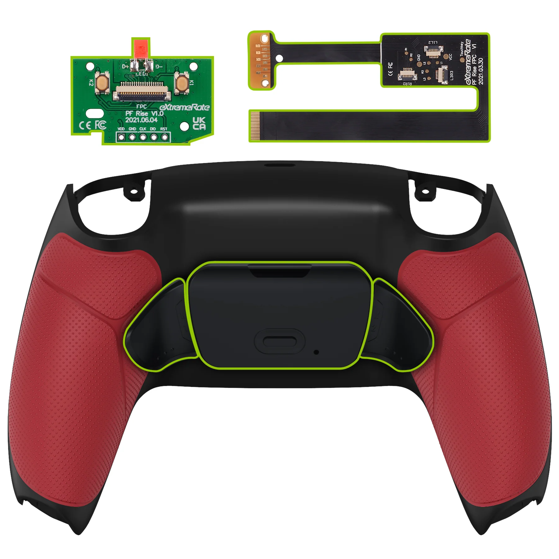 eXtremeRate Remappable Rise 2.0 Remap Kit for PS5 Controller BDM-010 & BDM-020 - Rubberized Red
