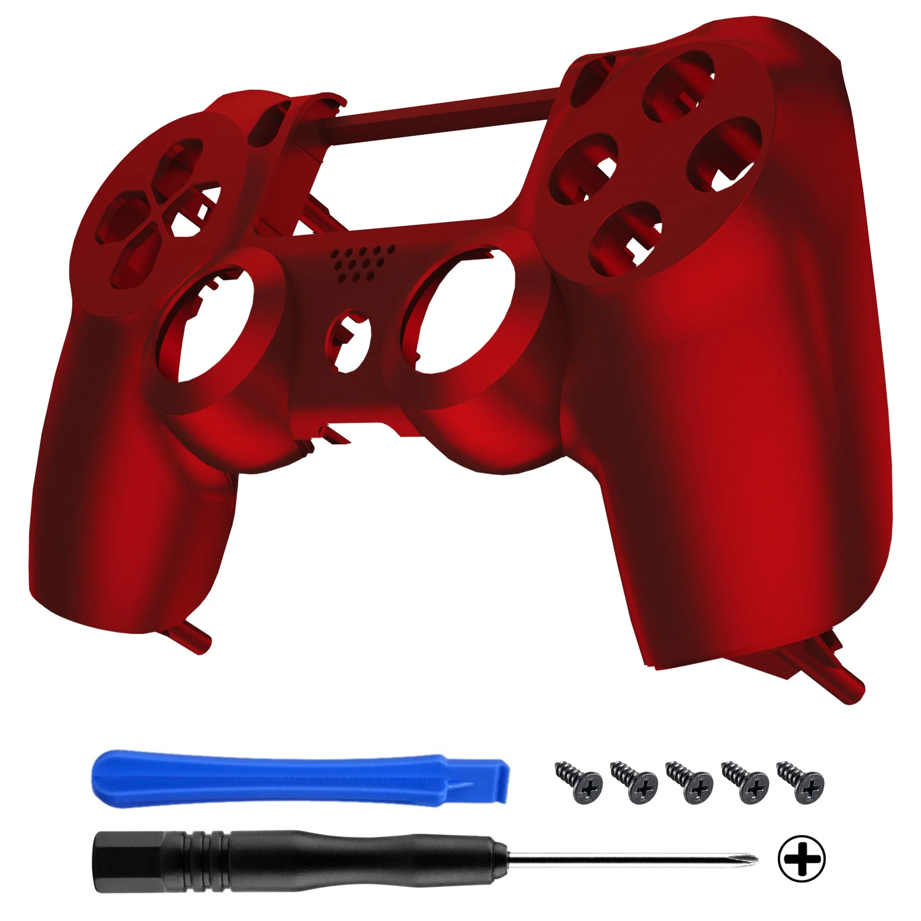 eXtremeRate Replacement Front Housing Shell for PS4 Controller JDM-001/011/020 - Scarlet Red
