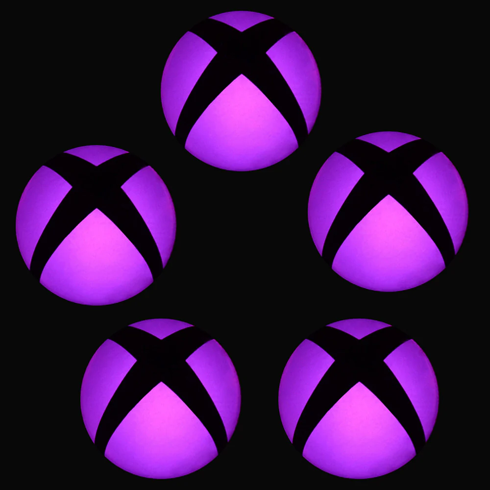 eXtremeRate 5pcs Removable Logo Power Button LED Sticker Decal for Xbox One Console - Pink