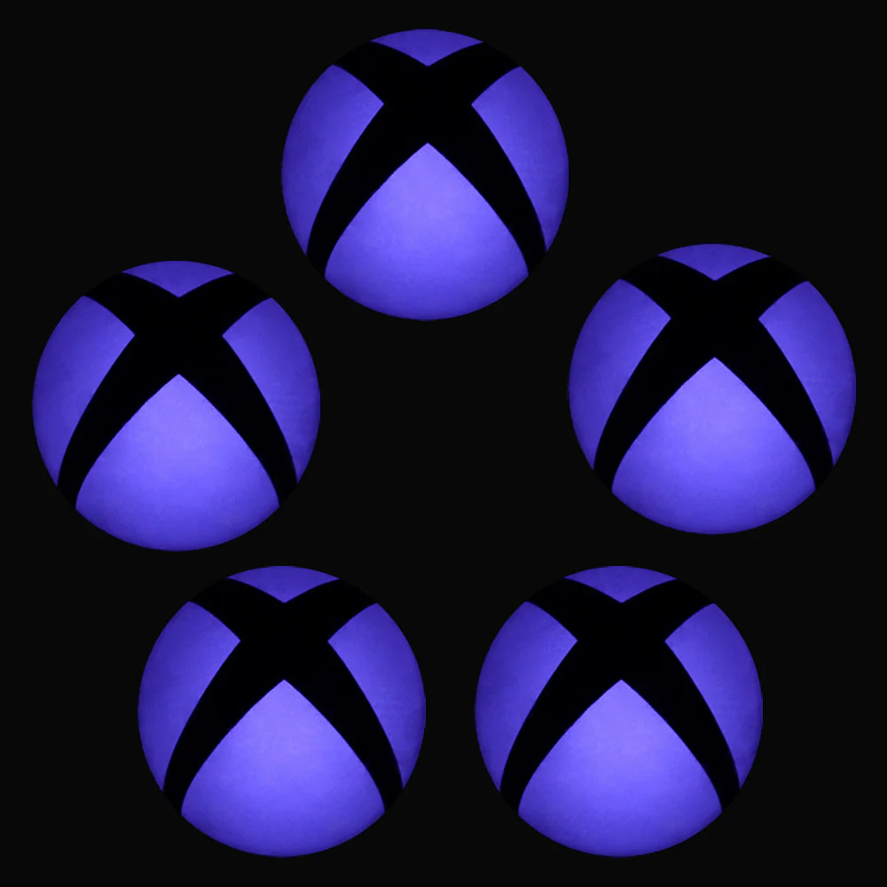 eXtremeRate 5pcs Removable Logo Power Button LED Sticker Decal for Xbox One Console - Purple