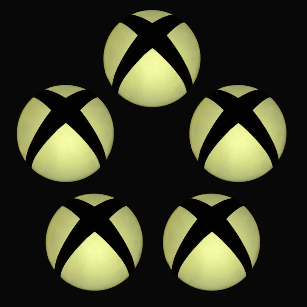 eXtremeRate 5pcs Removable Logo Power Button LED Sticker Decal for Xbox One Console - Yellow