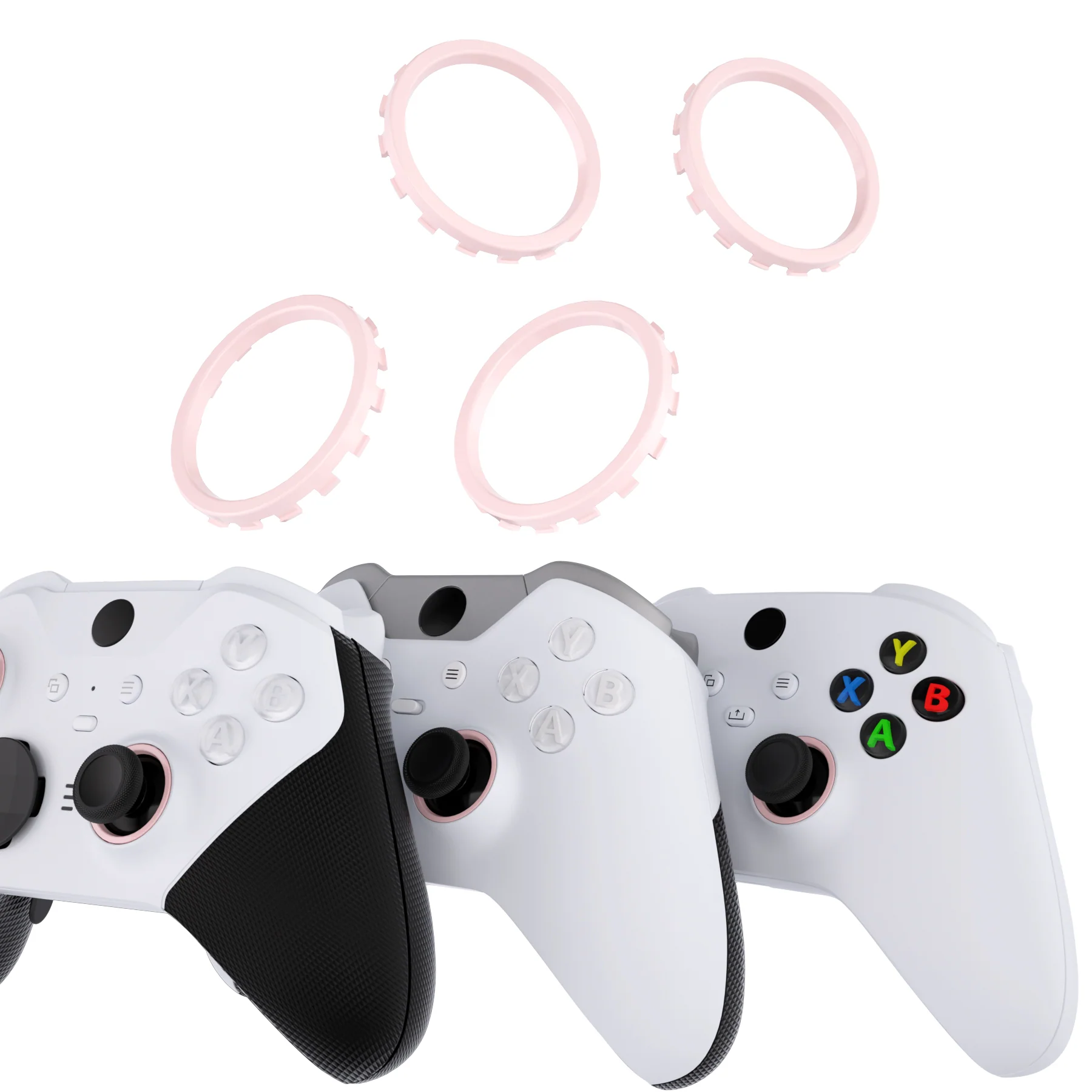 eXtremeRate Custom Accent Rings for Xbox Elite Series 2 Core & for Elite Series 2 & for Xbox One Elite Controller, Compatible with eXtremeRate ASR Version Shell for Xbox Series X/S Controller - Cherry Blossoms Pink