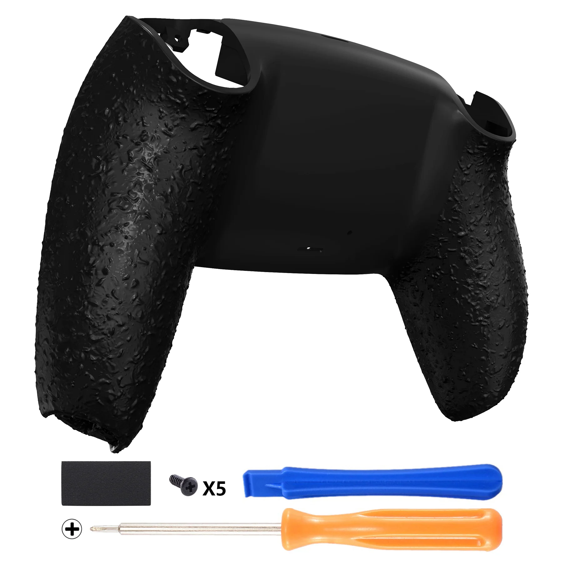 eXtremeRate Replacement Back Housing Bottom Shell Compatible with PS5 Controller BDM-010/020/030/040/050 - Textured Black