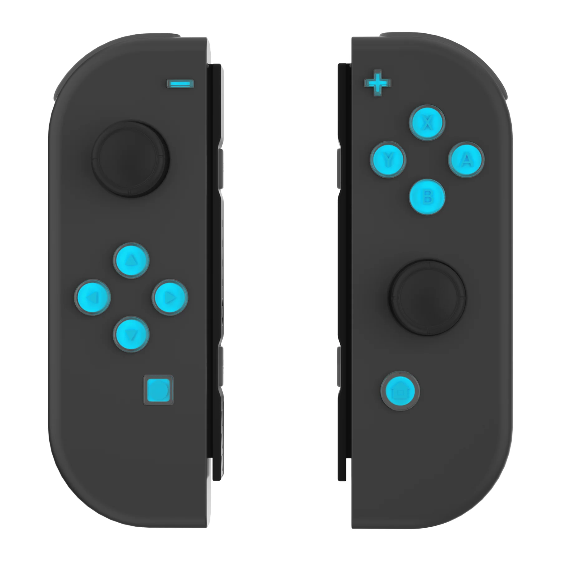 eXtremeRate Replacement Two-Tone Jelly Buttons with Symbols for Joycon of NS Switch - Blue & Clear - Image 6