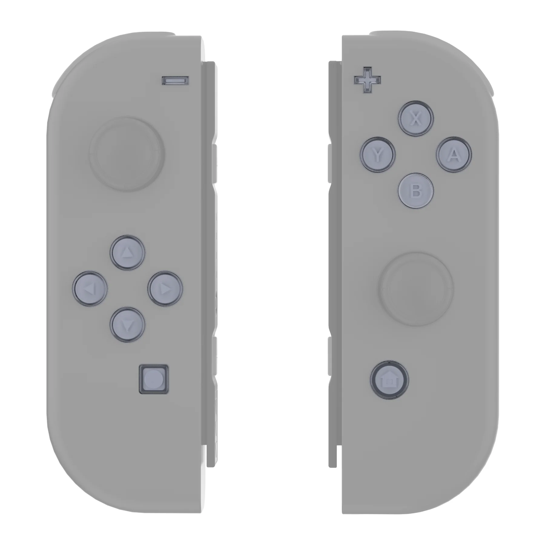 eXtremeRate Replacement Two-Tone Jelly Buttons with Symbols for Joycon of NS Switch - New Hope Gray & Clear