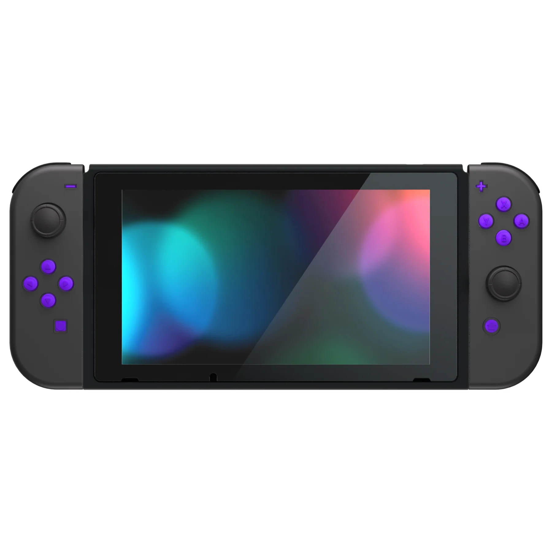 eXtremeRate Replacement Two-Tone Jelly Buttons with Symbols for Joycon of NS Switch - Purple & Clear - Image 4