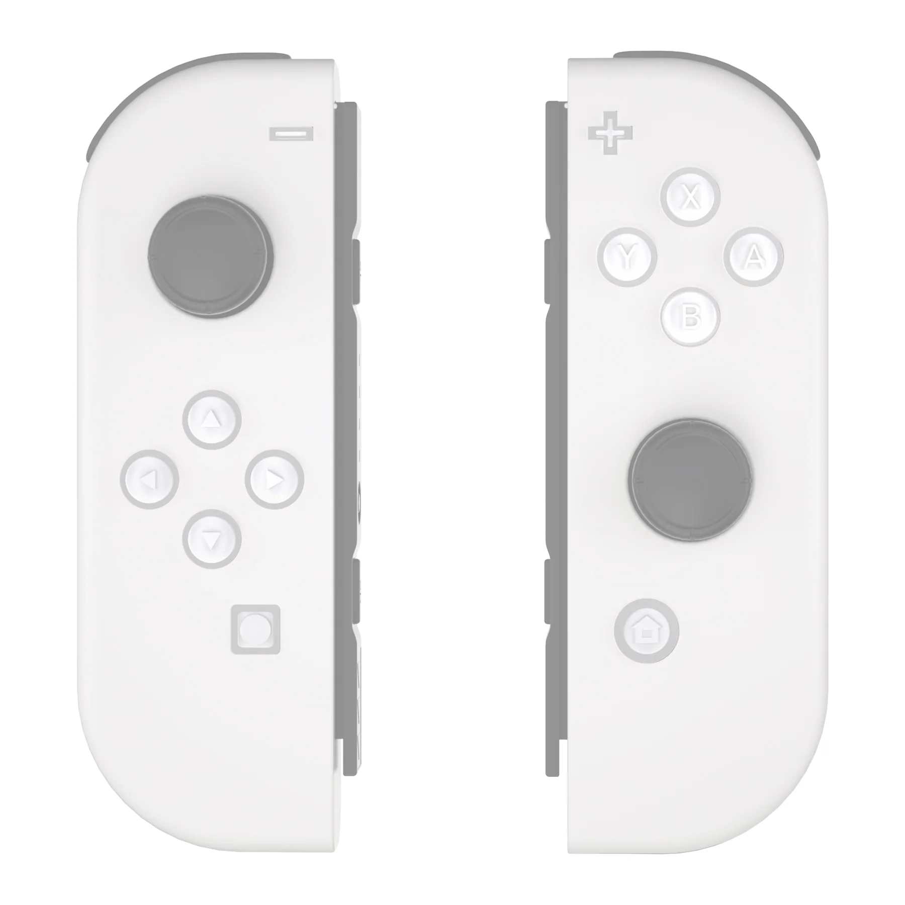 eXtremeRate Replacement Two-Tone Jelly Buttons with Symbols for Joycon of NS Switch - White & Clear