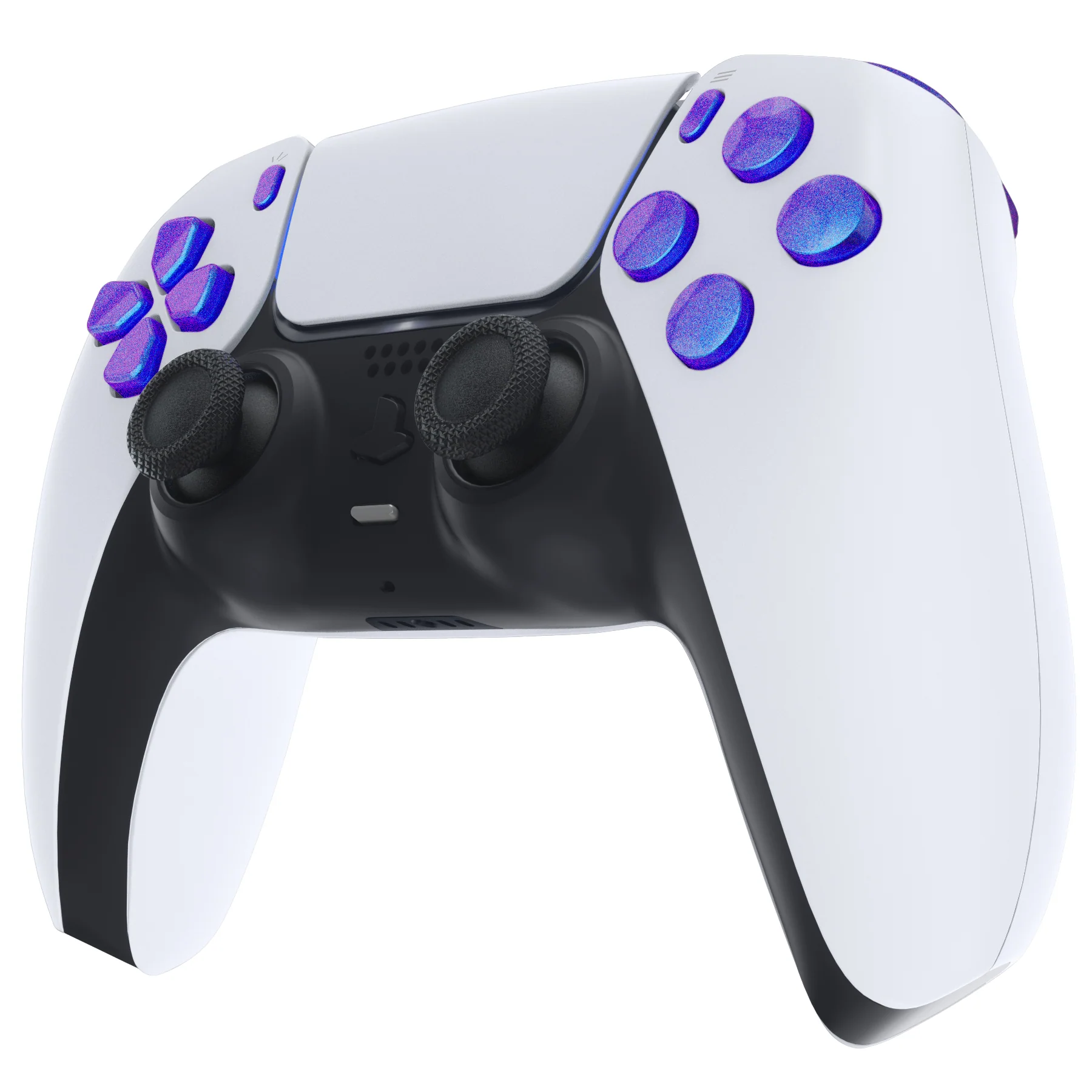 eXtremeRate Replacement Full Set Buttons Compatible with PS5 Controller BDM-010/020 - Chameleon Purple Blue - Image 4