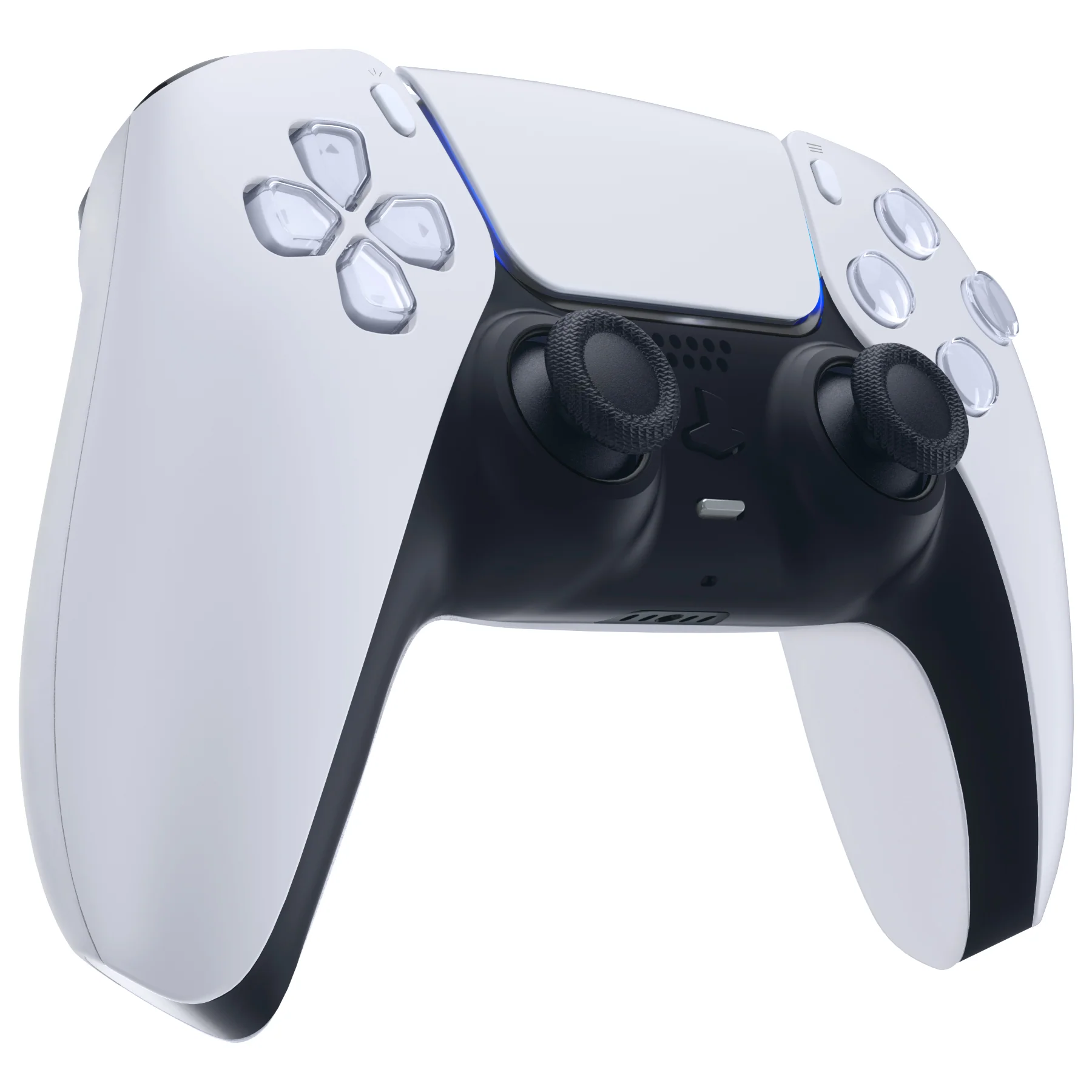 eXtremeRate Replacement Decorative Trim Shell with Accent Rings Compatible with PS5 Controller BDM-010/020/030/040/050 - Solid Black - Image 5