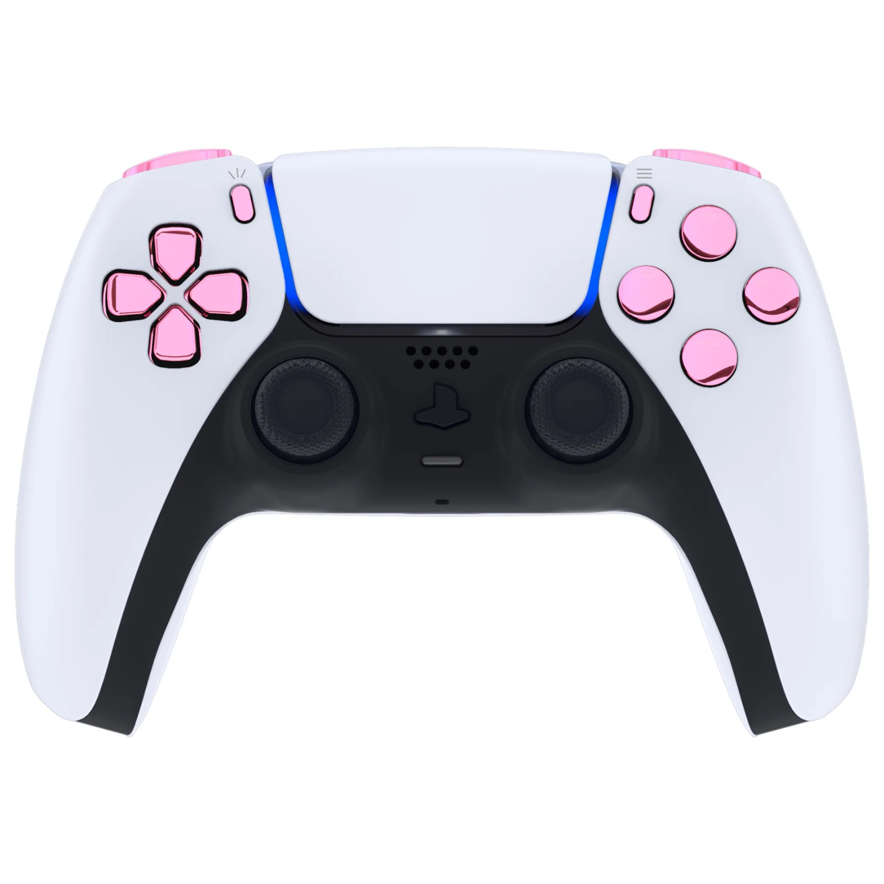 eXtremeRate Replacement Full Set Buttons Compatible with PS5 Controller BDM-030/040/050/060 - Chrome Pink - Image 4