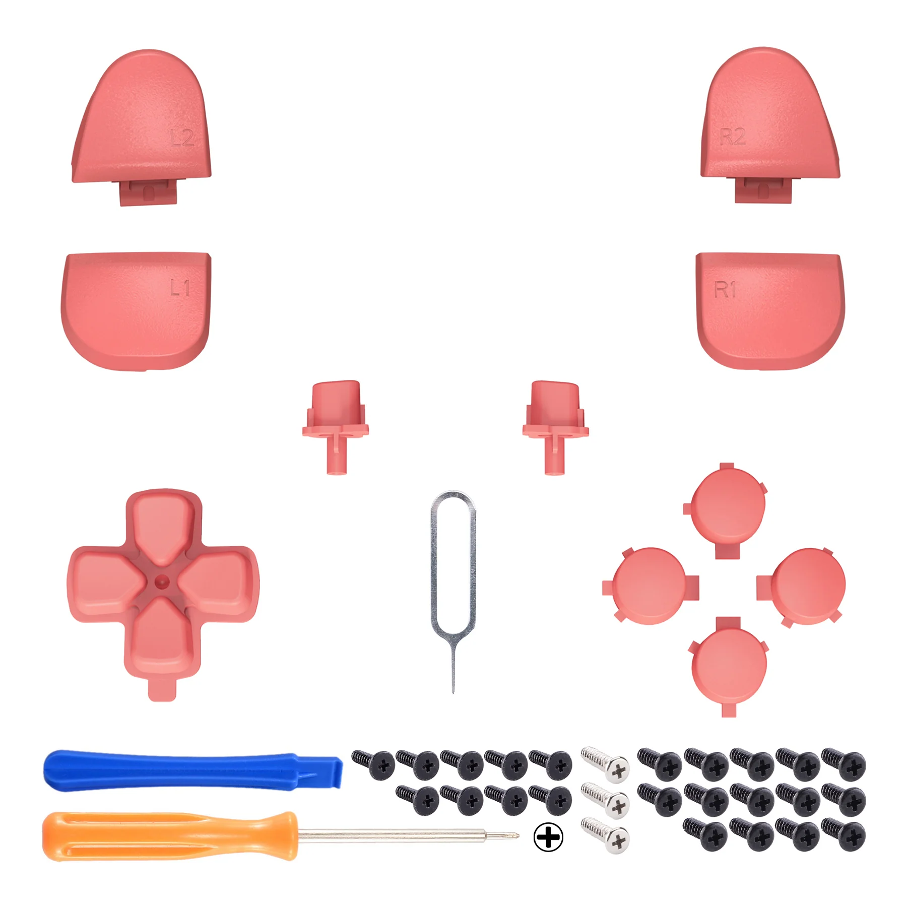 eXtremeRate Replacement Full Set Buttons Compatible with PS5 Controller BDM-030/040/050/060 - Coral - Image 2