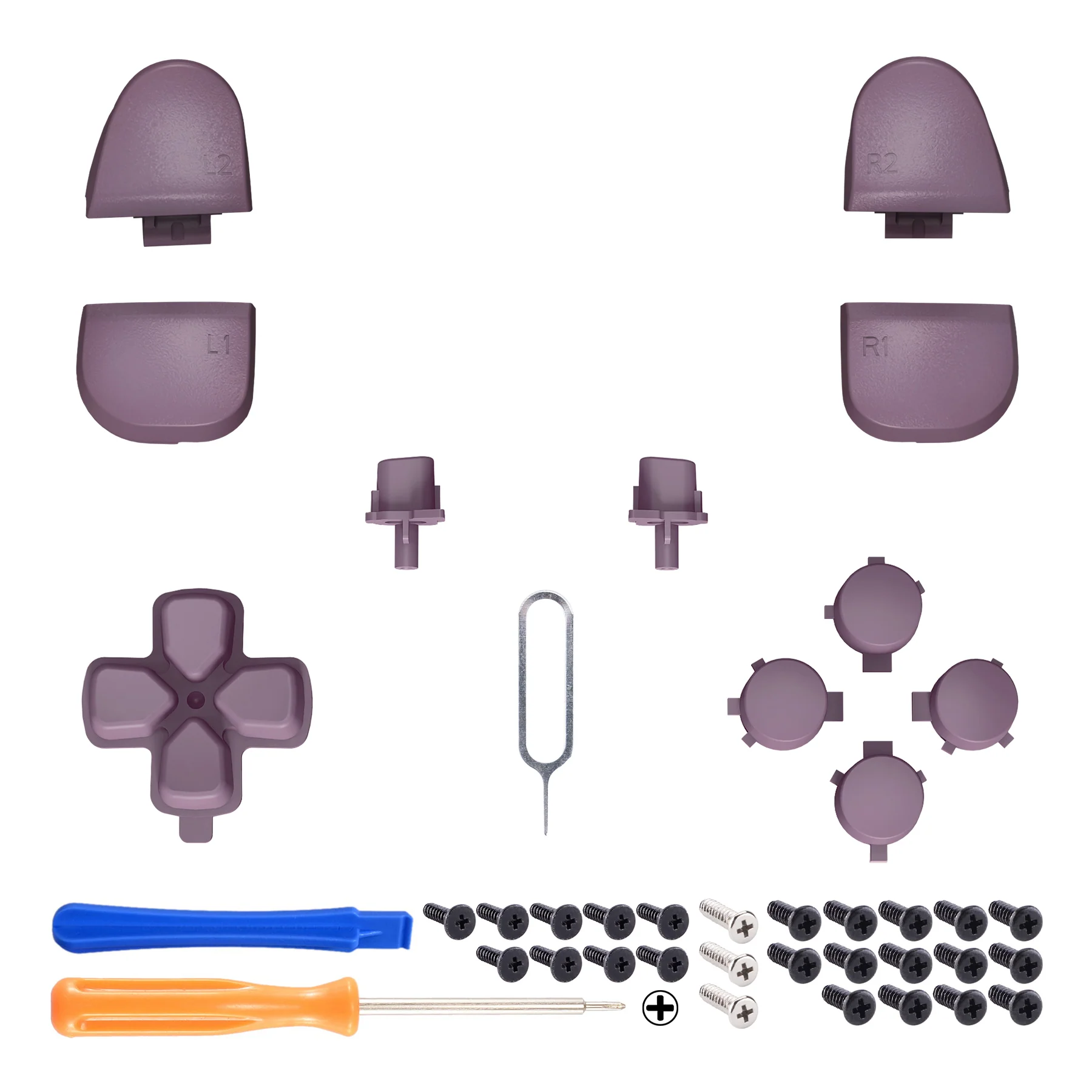 eXtremeRate Replacement Full Set Buttons Compatible with PS5 Controller BDM-030/040/050/060 - Dark Grayish Violet - Image 2