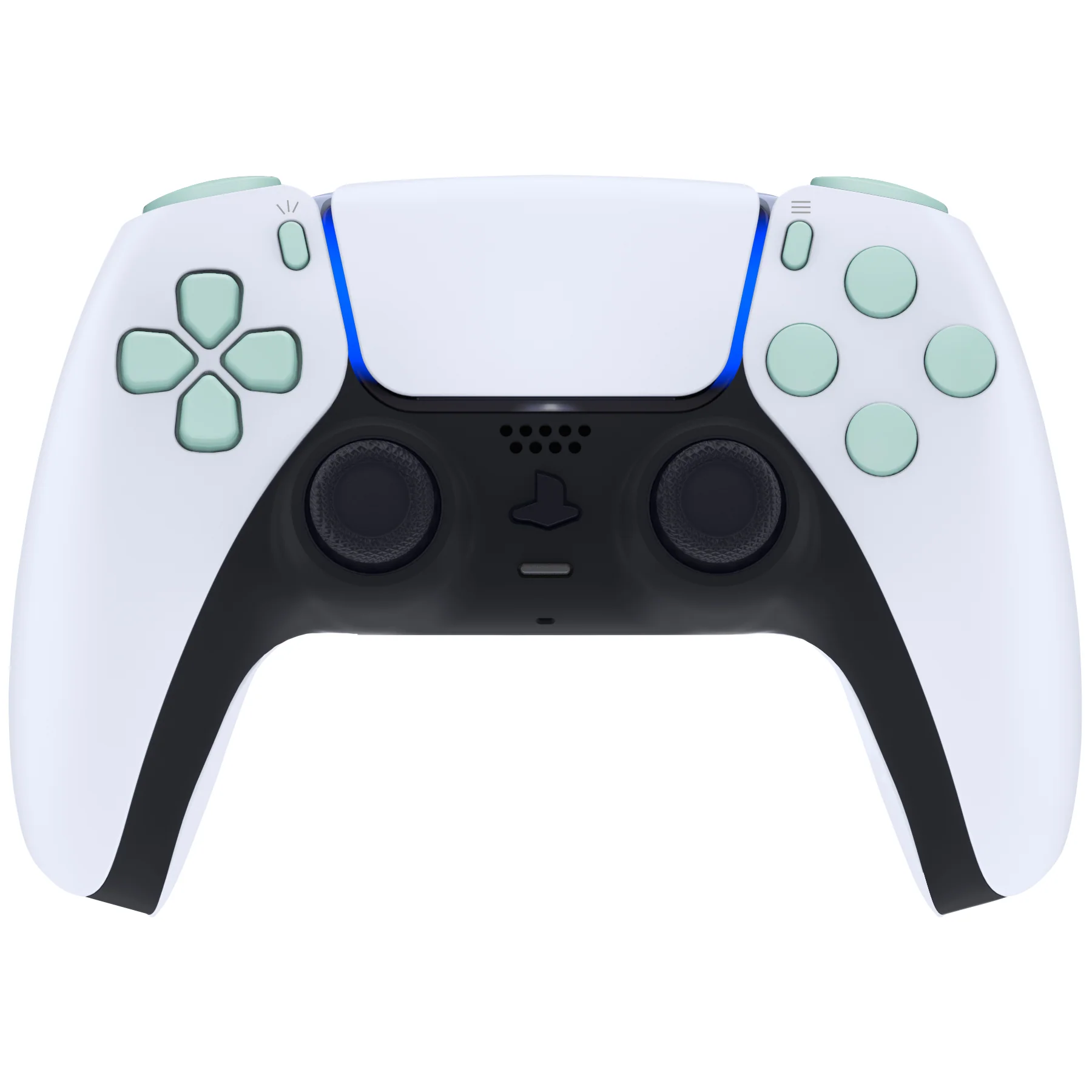 eXtremeRate Replacement Full Set Buttons Compatible with PS5 Controller BDM-030/040/050/060 - Light Cyan - Image 4